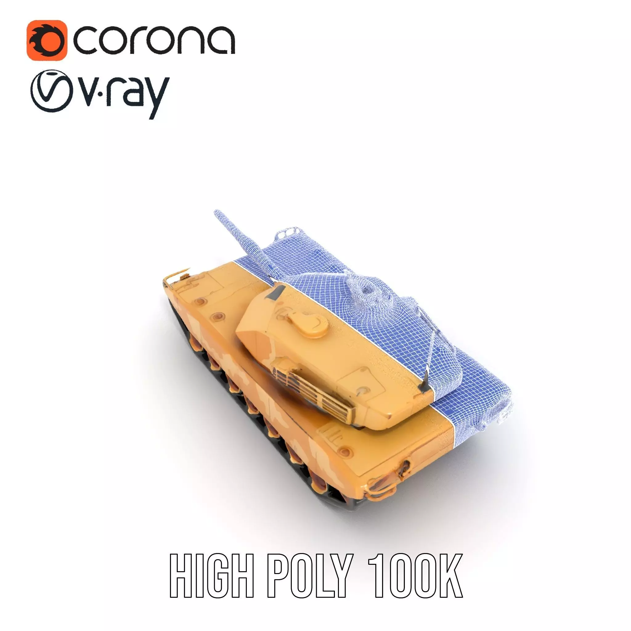 Desert Camouflage Tank model pack Low-poly 3D model_32