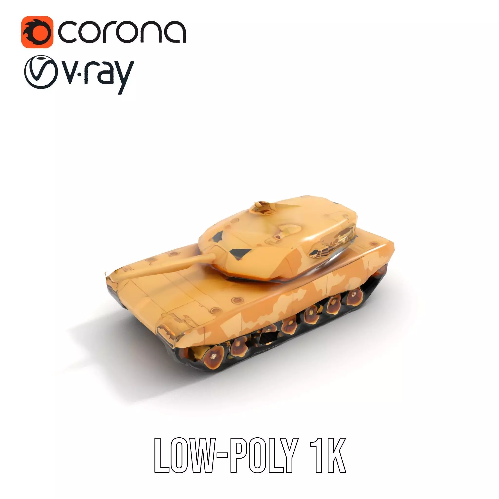 Desert Camouflage Tank model pack Low-poly 3D model_20