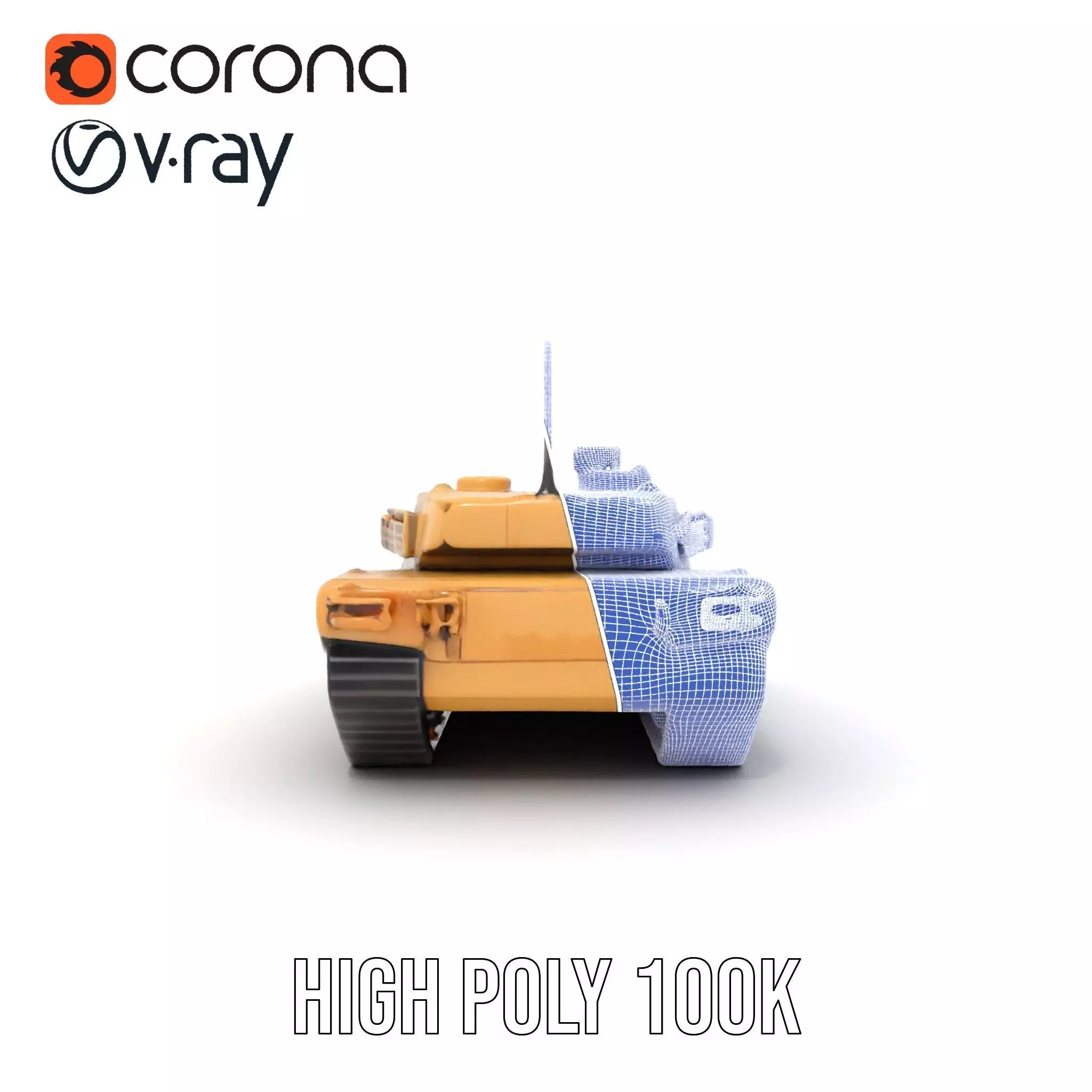Desert Camouflage Tank model pack Low-poly 3D model_29