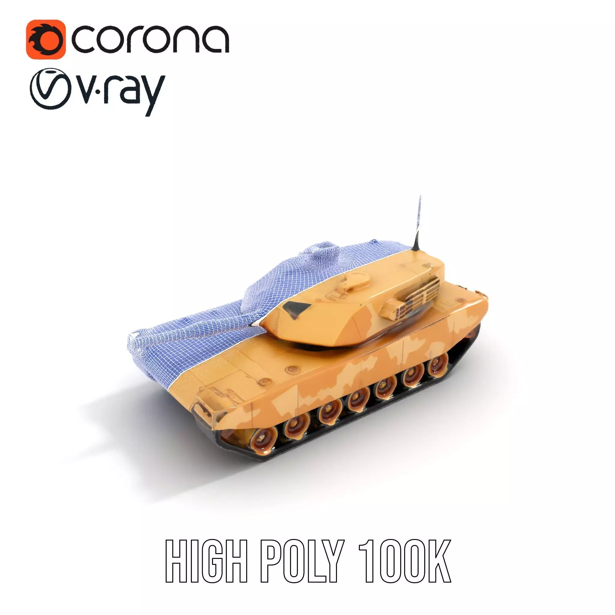 Desert Camouflage Tank model pack Low-poly 3D model_33