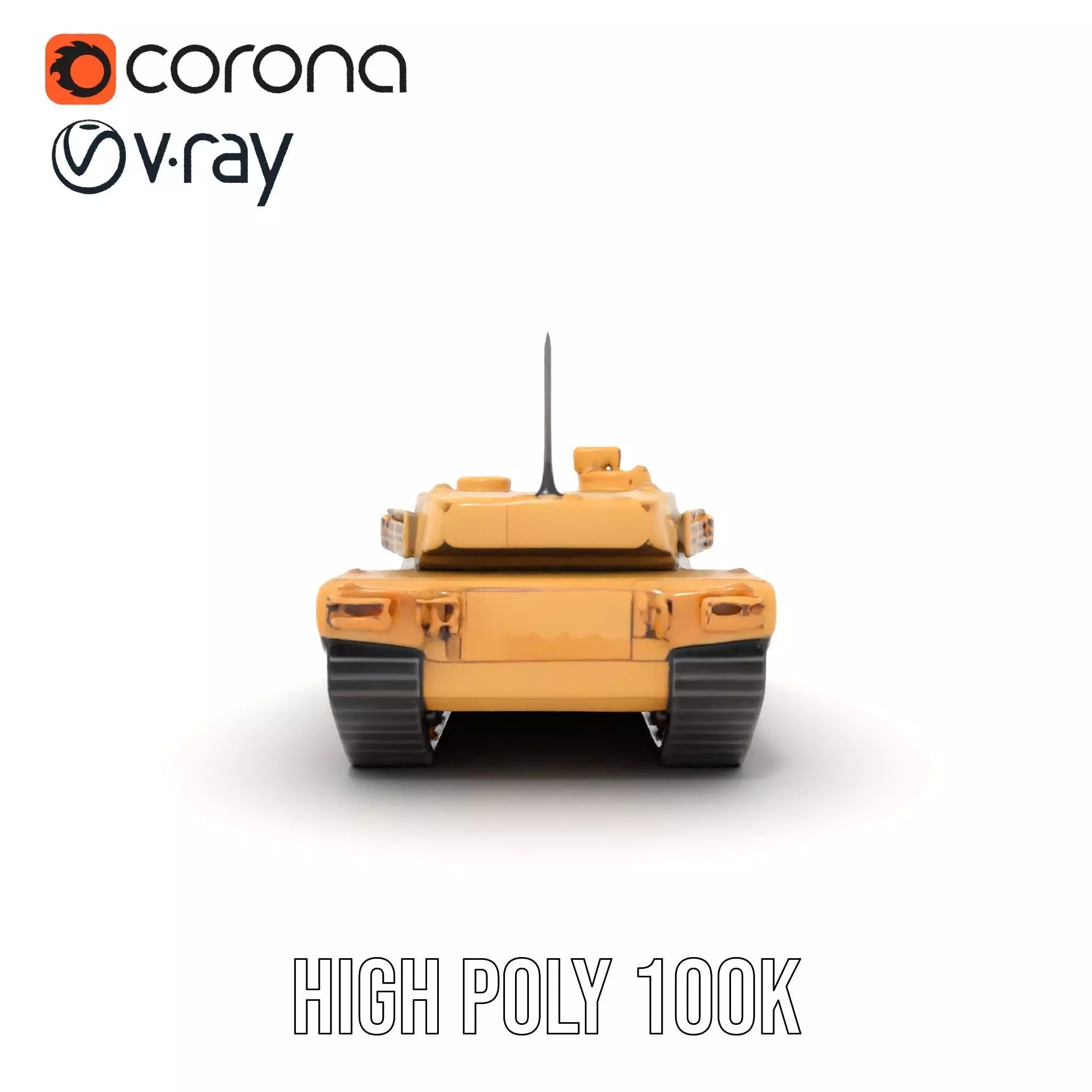 Desert Camouflage Tank model pack Low-poly 3D model_18