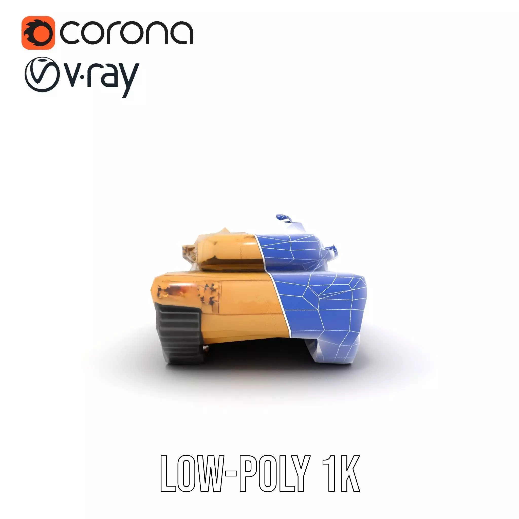 Desert Camouflage Tank model pack Low-poly 3D model_31