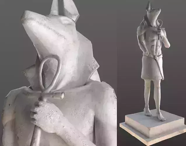 AnubisSculpture statue of egyptian god 3D model