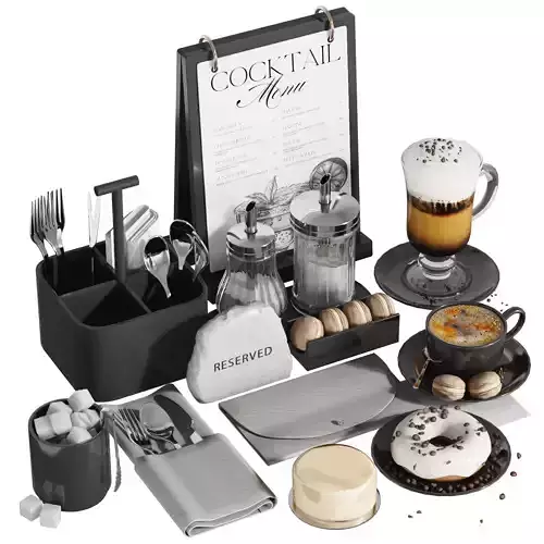 Tableware settings for cafes restaurants cafeterias 1 3D model 3