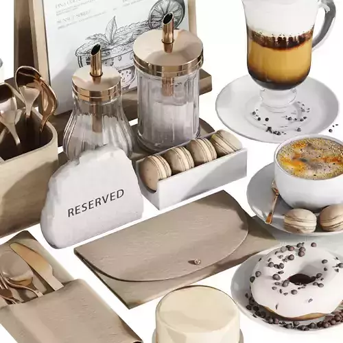 Tableware settings for cafes restaurants cafeterias 1 3D model 5