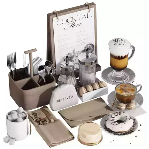 Tableware settings for cafes restaurants cafeterias 1 3D model 2