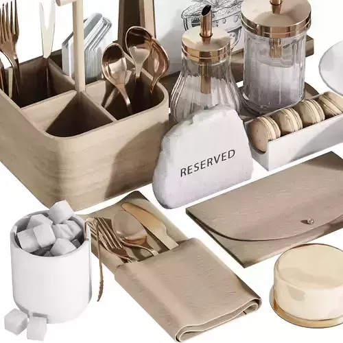 Tableware settings for cafes restaurants cafeterias 1 3D model 6