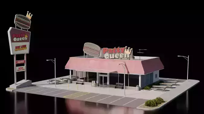 Burger Shop House 3D model