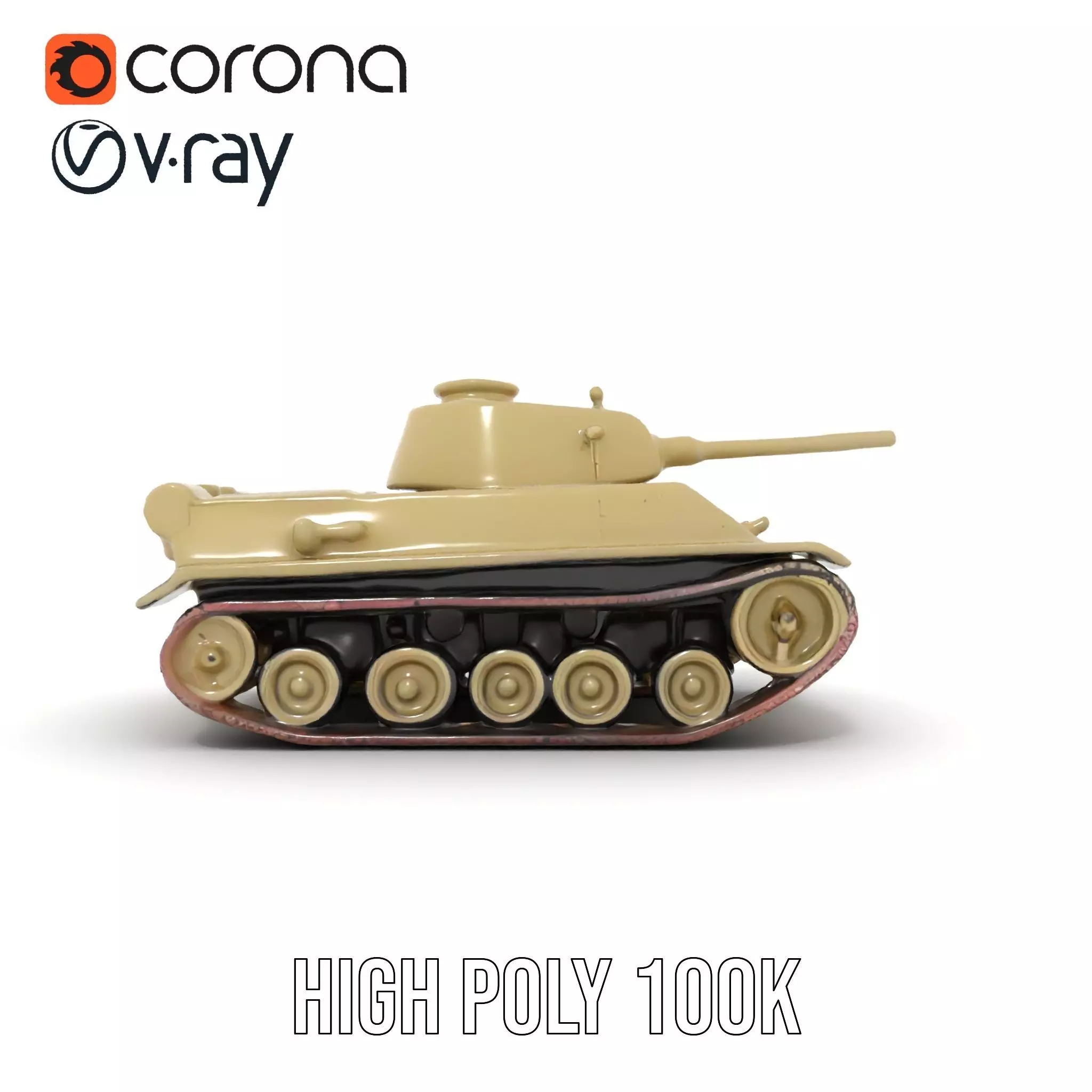 Olive Green Tank model pack Low-poly 3D model_32