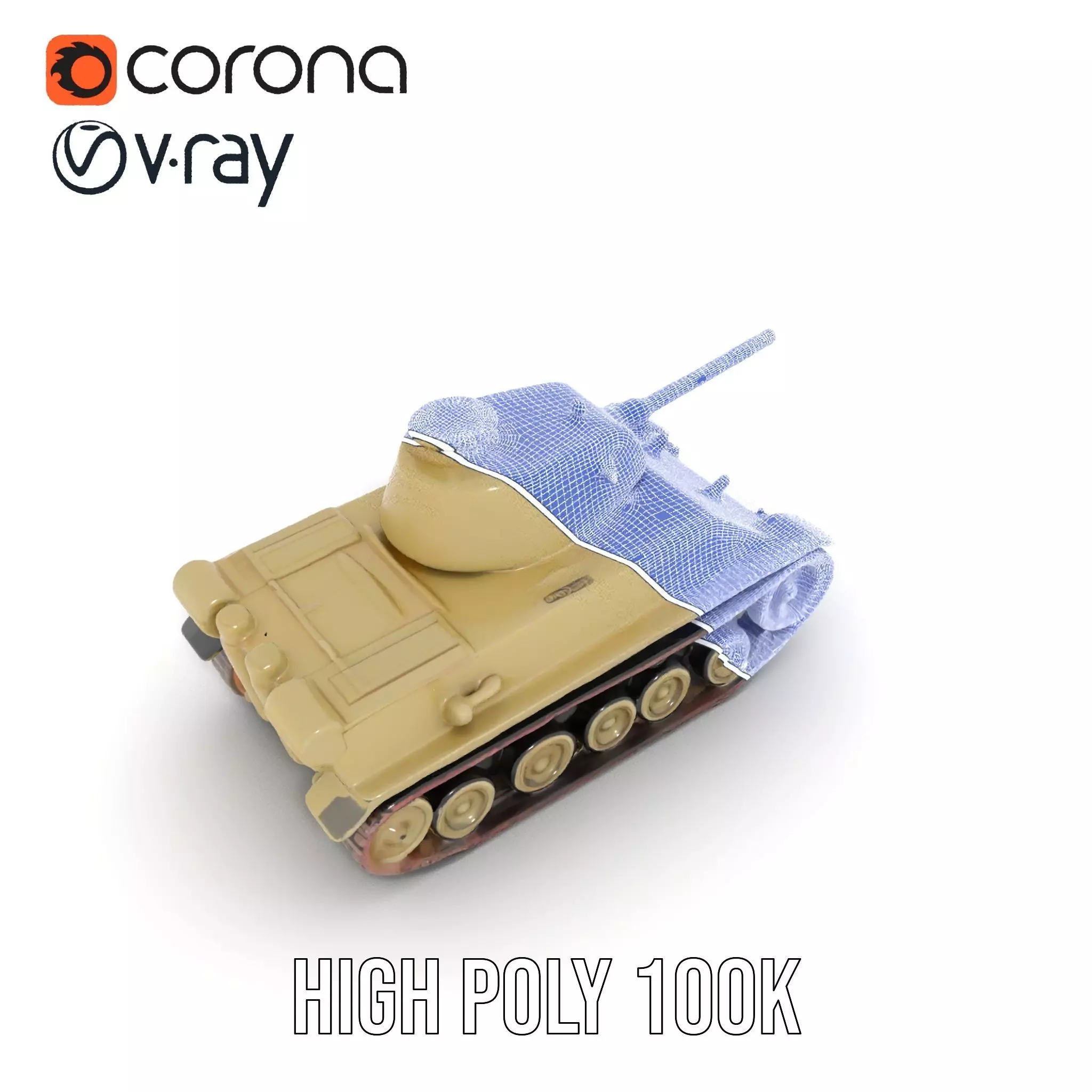 Olive Green Tank model pack Low-poly 3D model_29