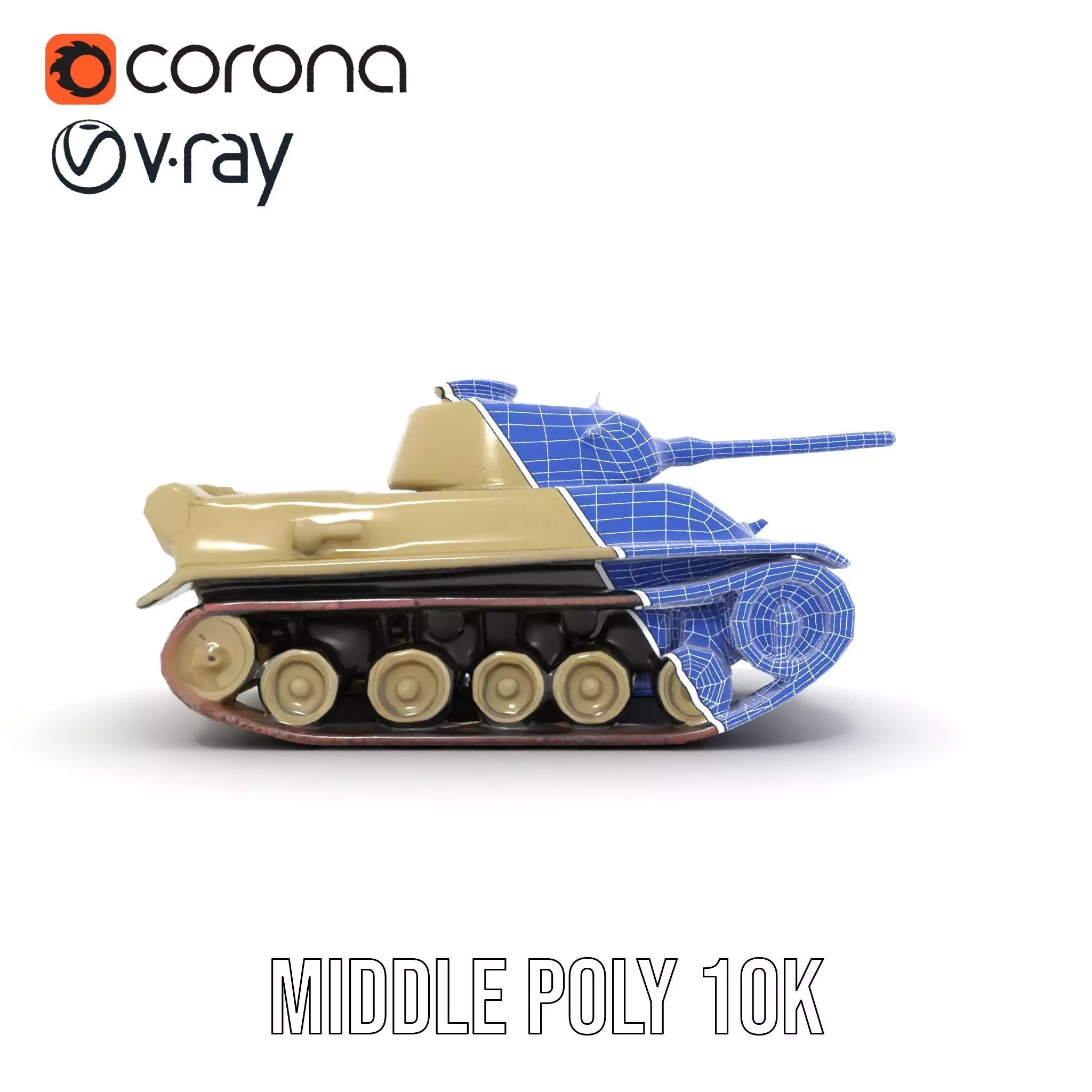 Olive Green Tank model pack Low-poly 3D model_30