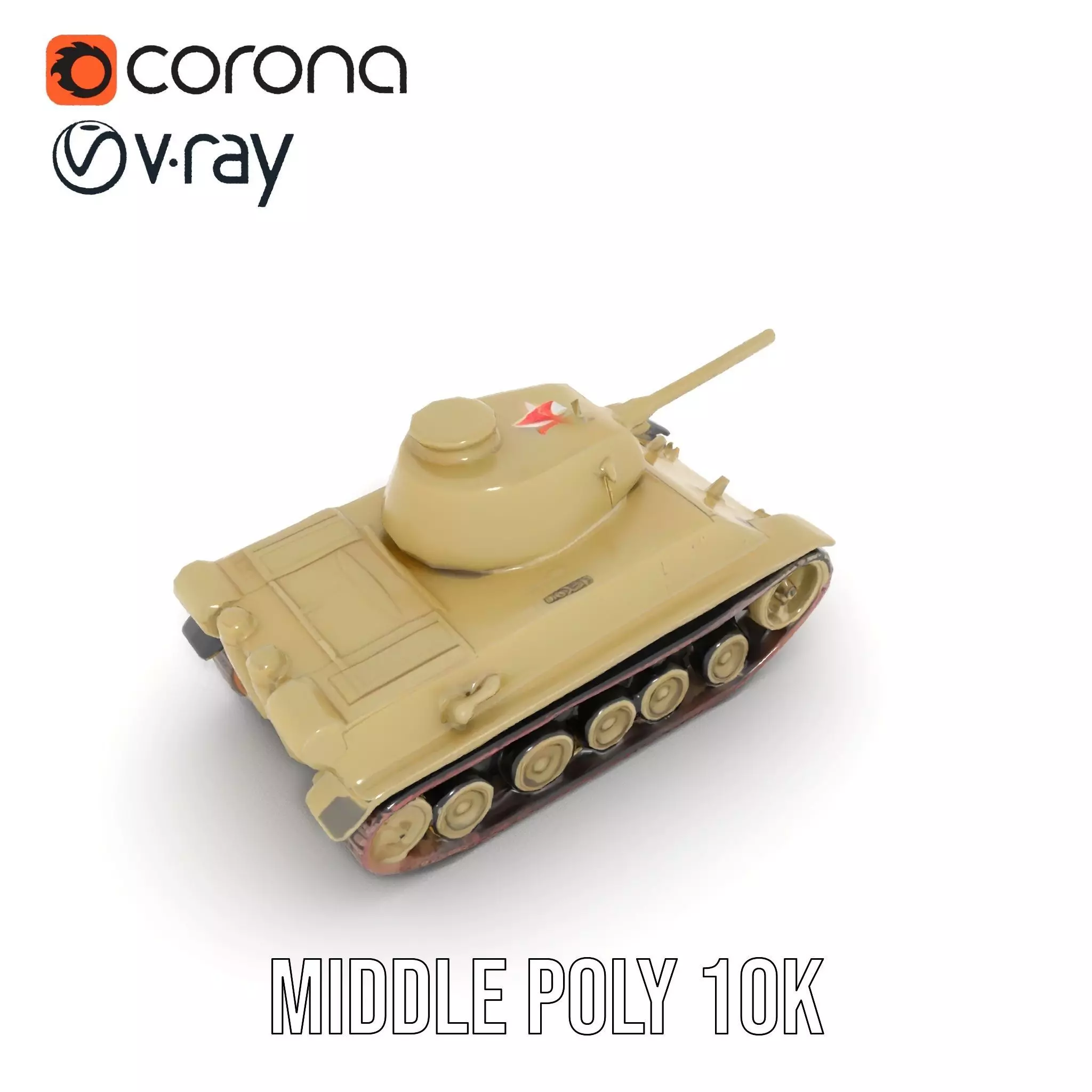 Olive Green Tank model pack Low-poly 3D model_12