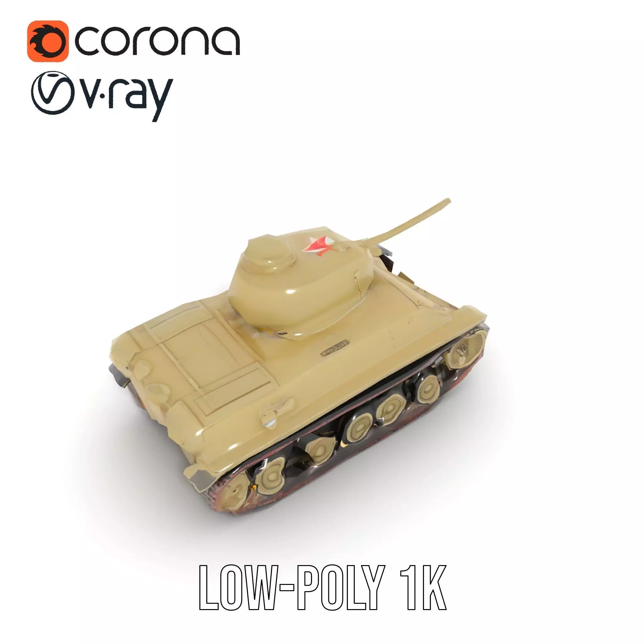 Olive Green Tank model pack Low-poly 3D model_10