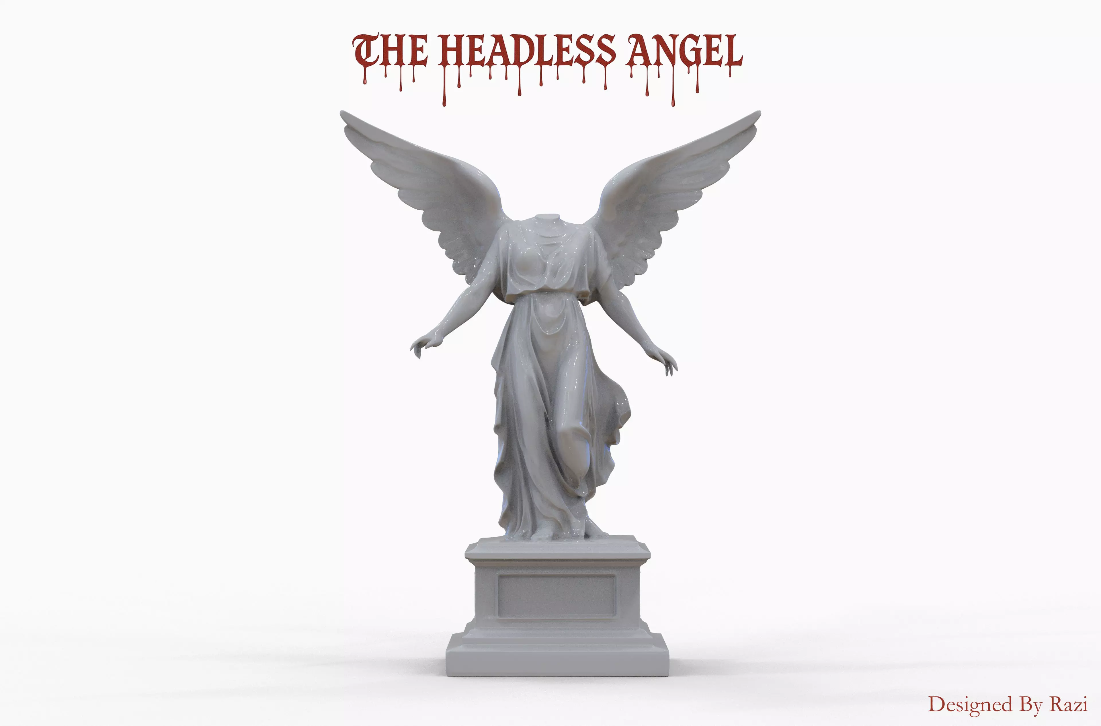 Headless Angel Statue - High Detail ZBrush 3D Model 3D model_1