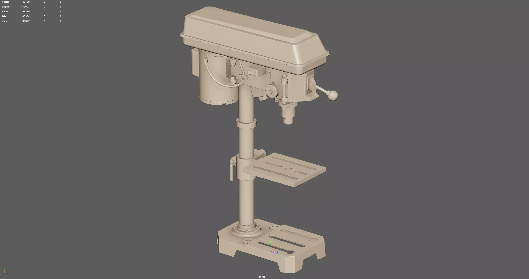 Worktable Benchtop Drill Press Machine 3D model_5