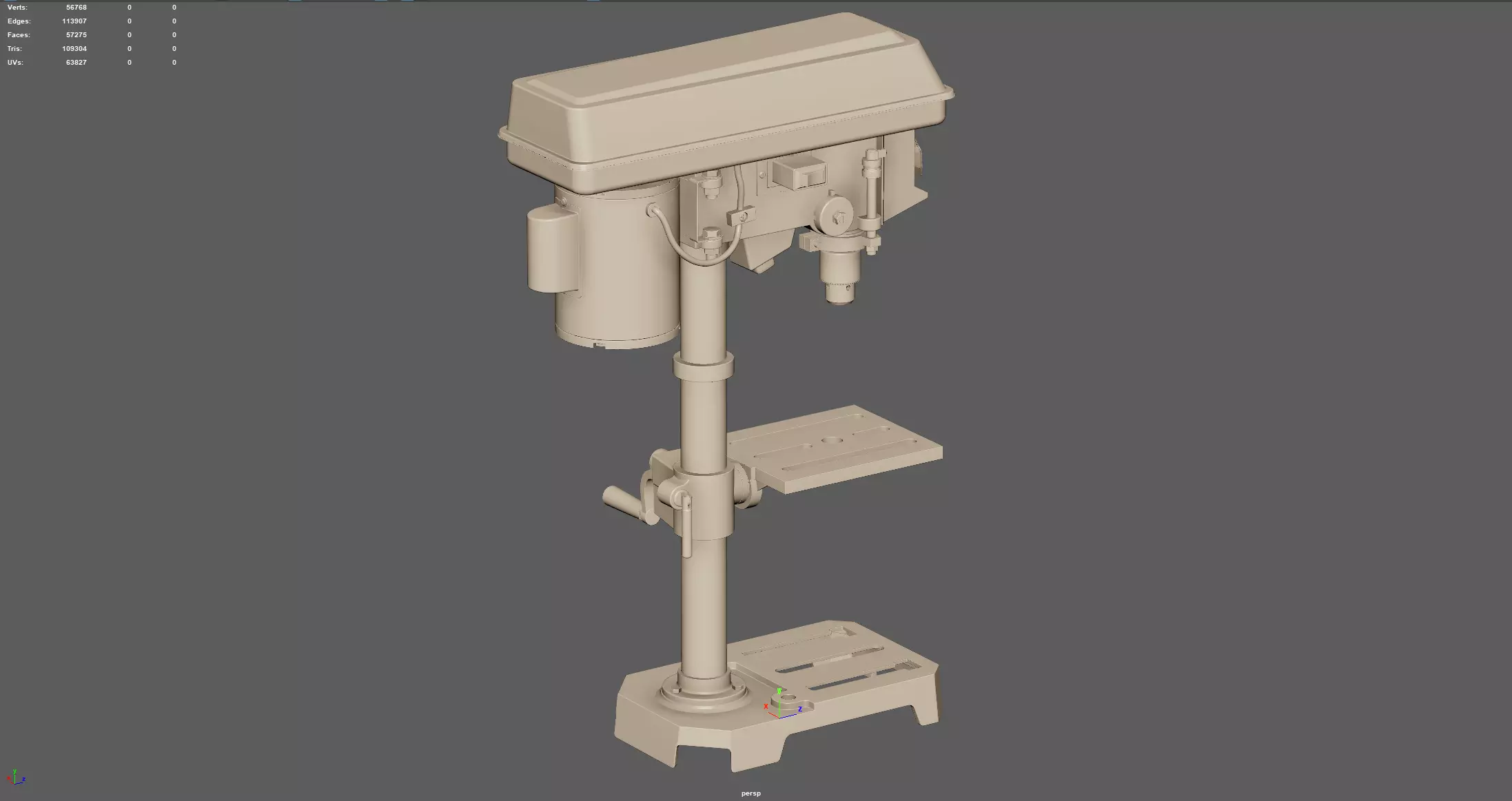 Worktable Benchtop Drill Press Machine 3D model_7