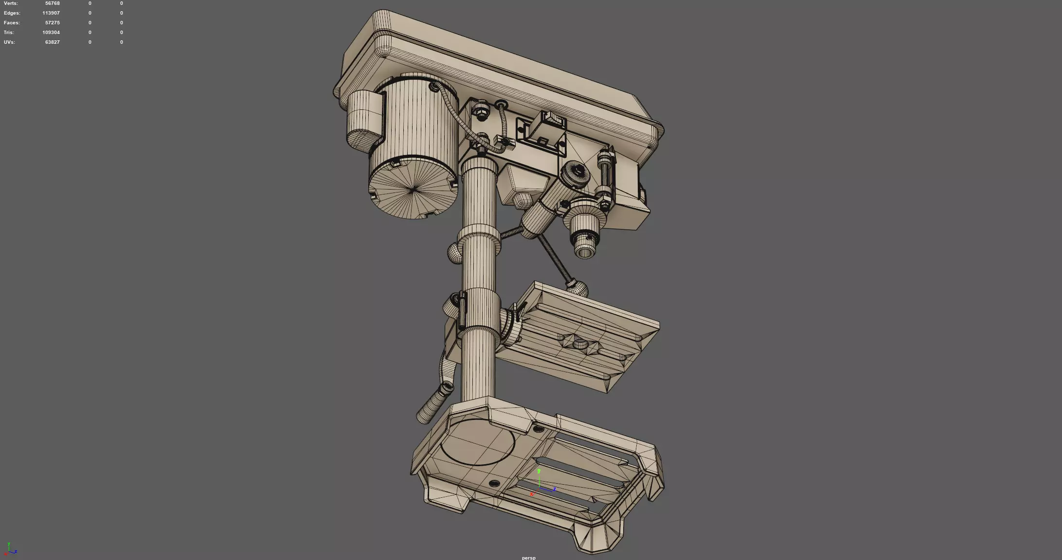 Worktable Benchtop Drill Press Machine 3D model_11
