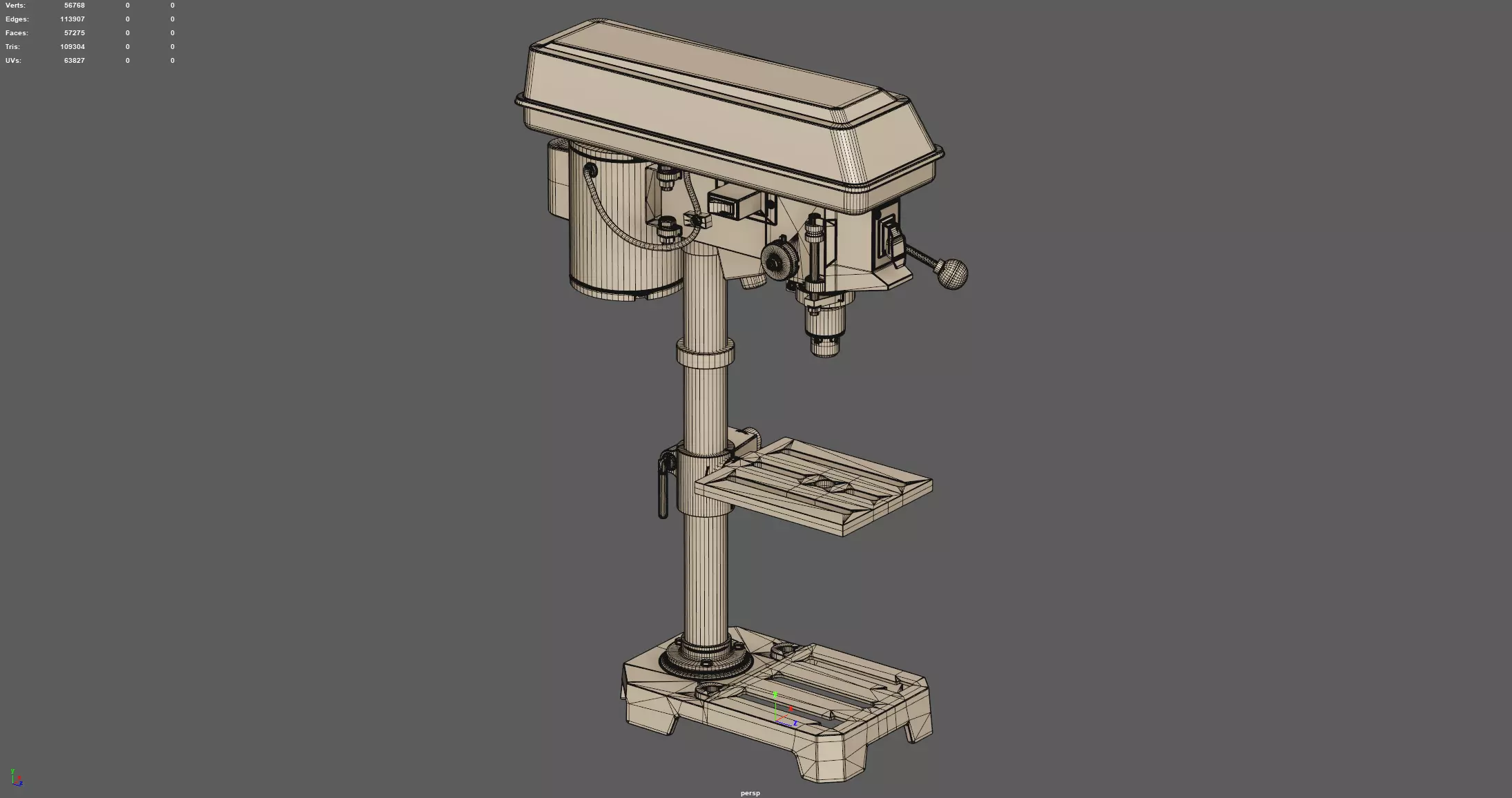 Worktable Benchtop Drill Press Machine 3D model_4