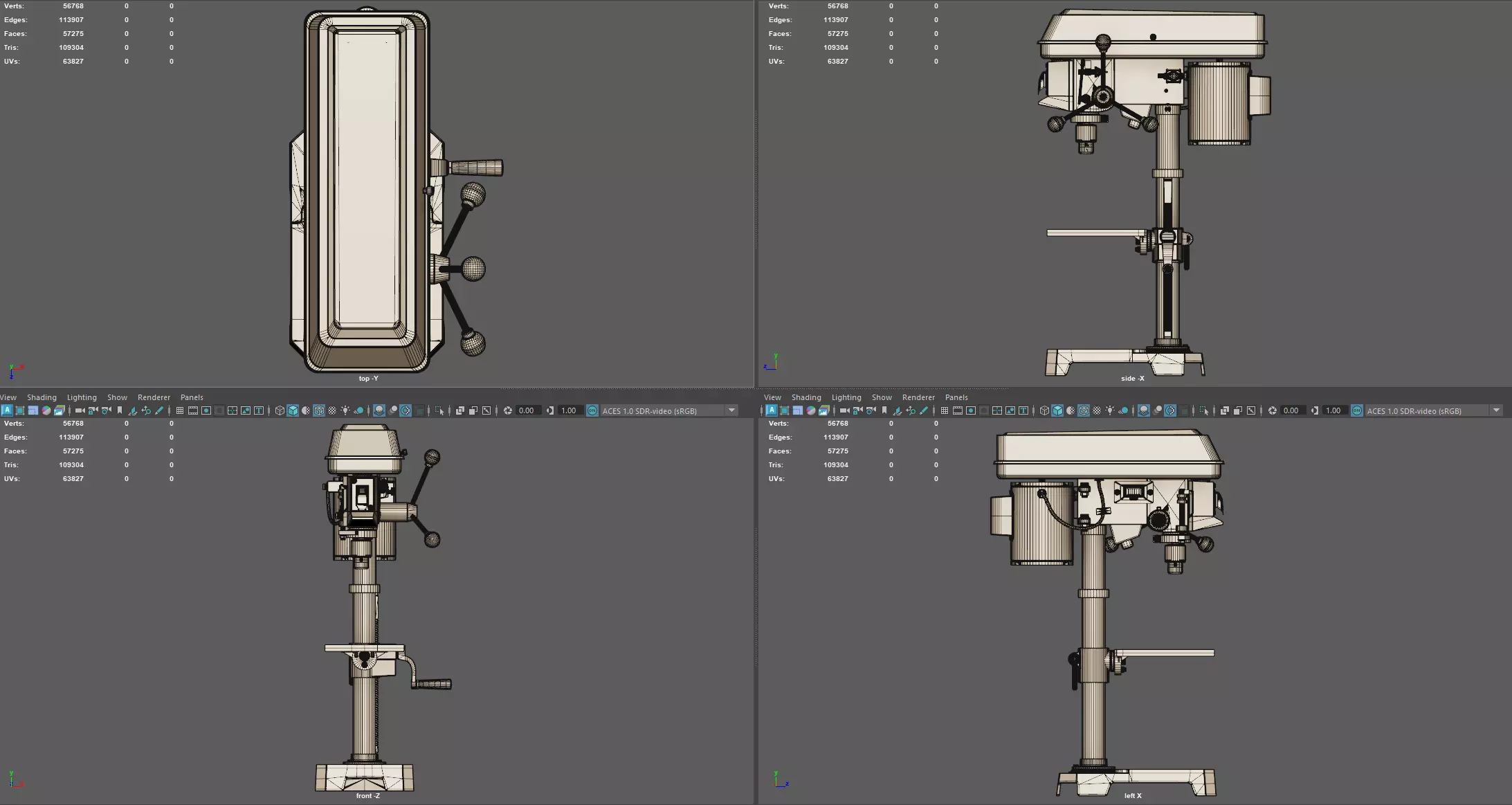 Worktable Benchtop Drill Press Machine 3D model_14