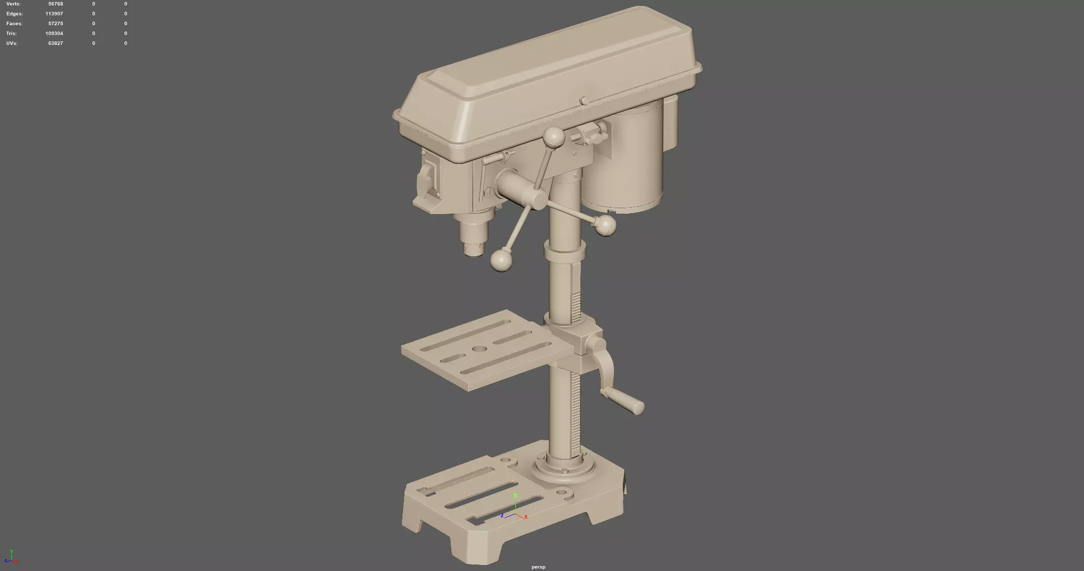 Worktable Benchtop Drill Press Machine 3D model_9