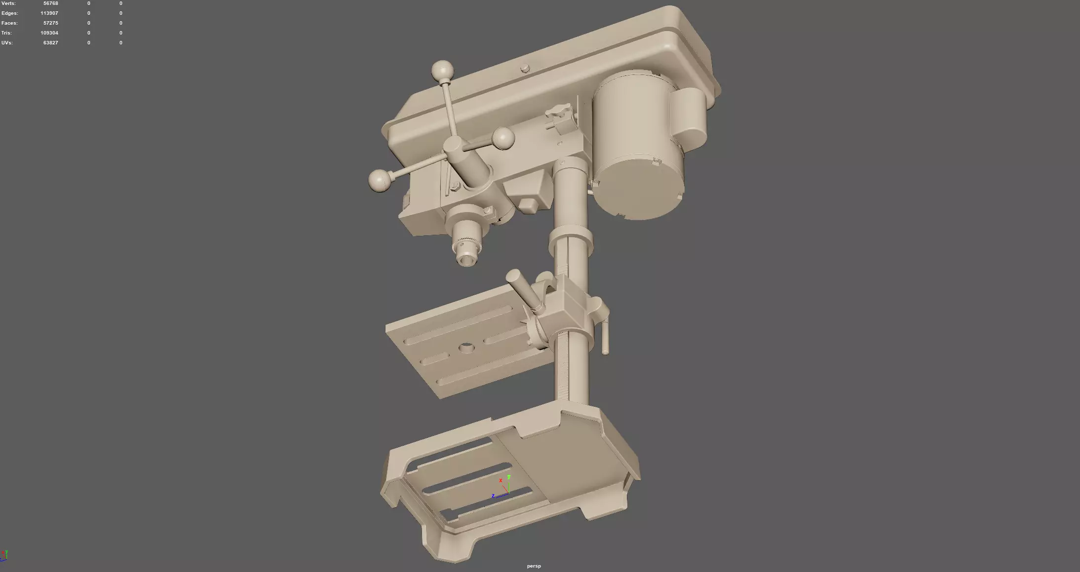 Worktable Benchtop Drill Press Machine 3D model_13