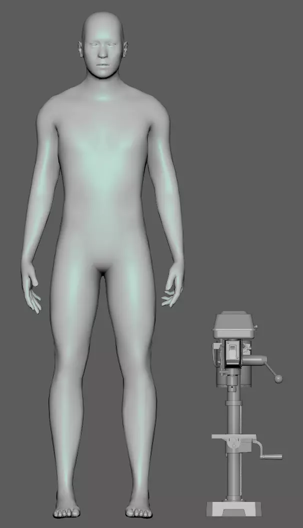 Worktable Benchtop Drill Press Machine 3D model_15