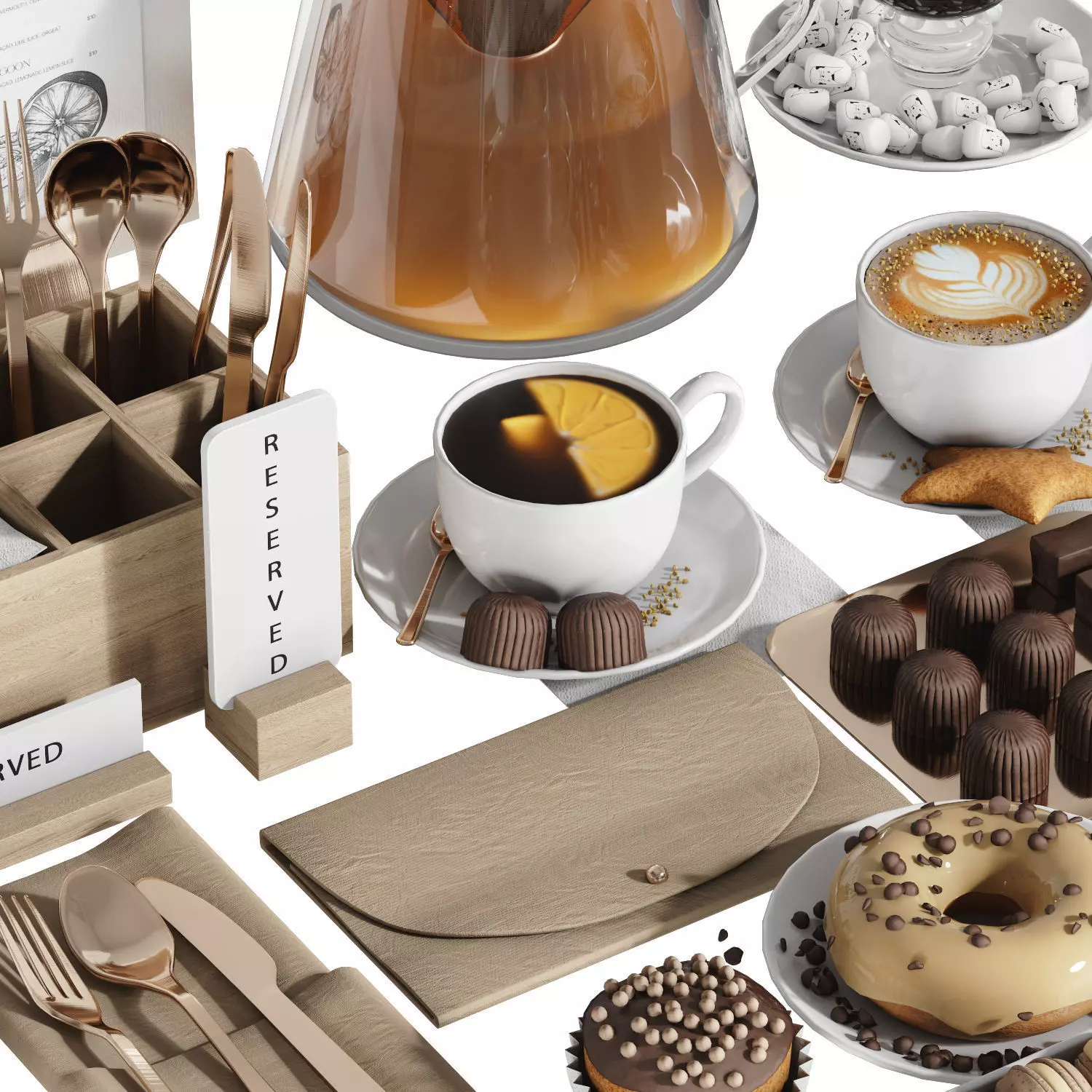 Tableware settings for cafes restaurants cafeterias 3D model_4