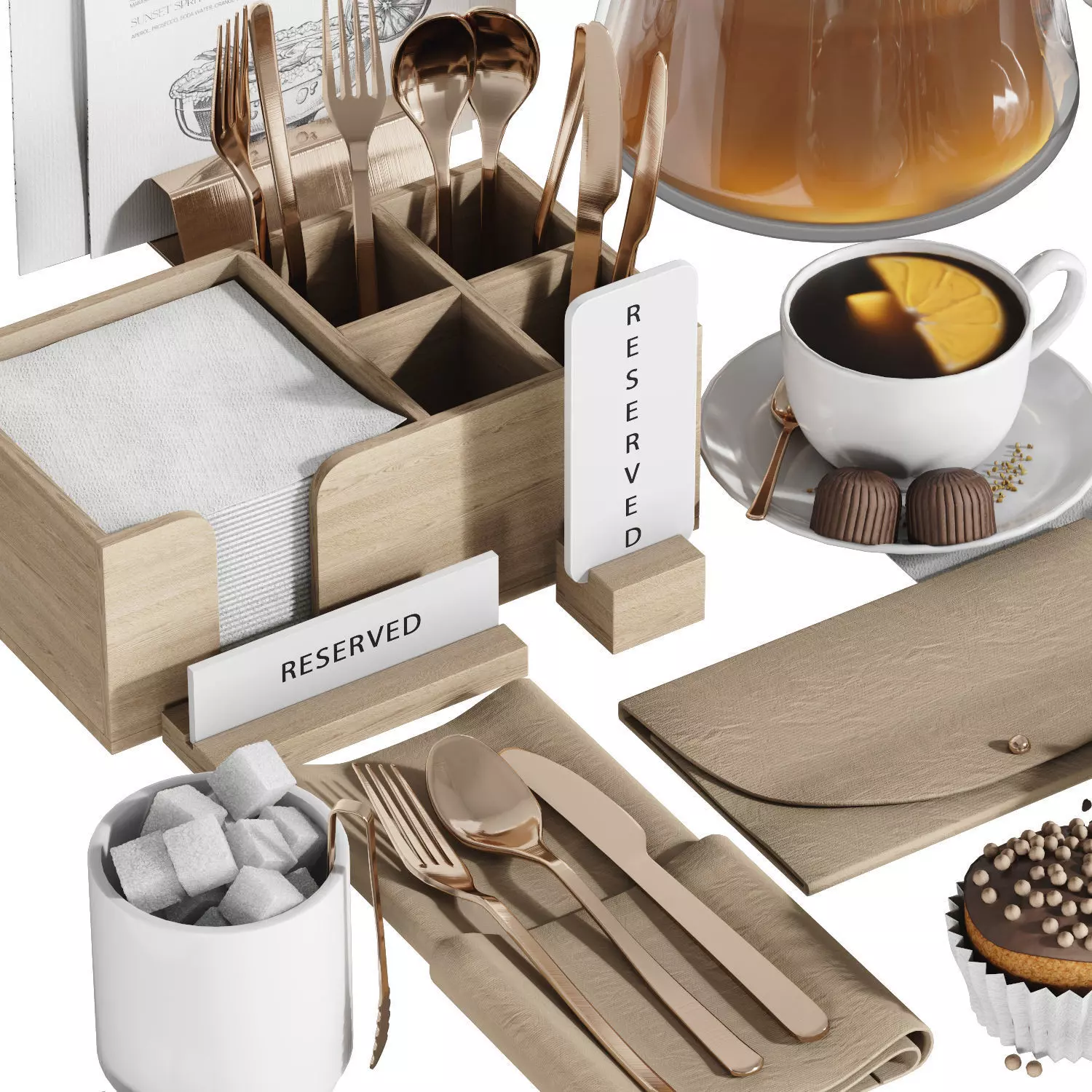 Tableware settings for cafes restaurants cafeterias 3D model_5