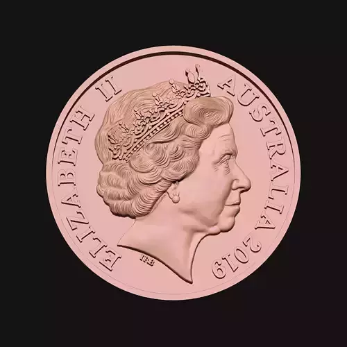 Elizabeth Coin Pendant 3D Print Ready ZBrush Model STL OBJ