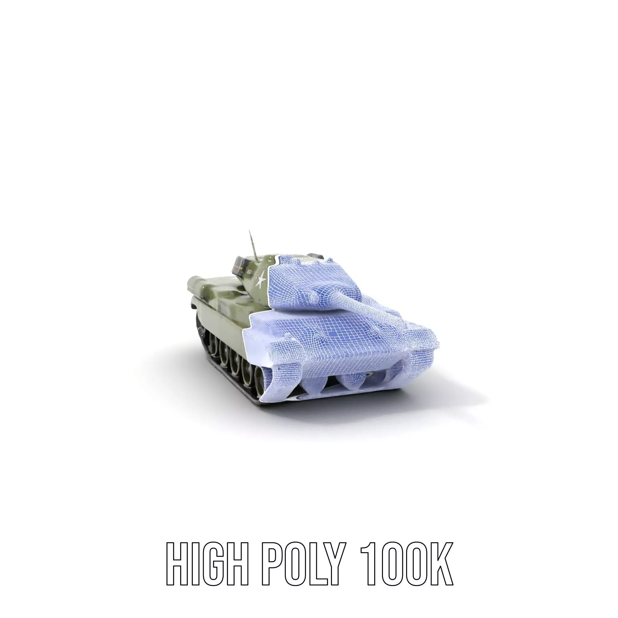 Olive Military Tank model pack Low-poly 3D model_5
