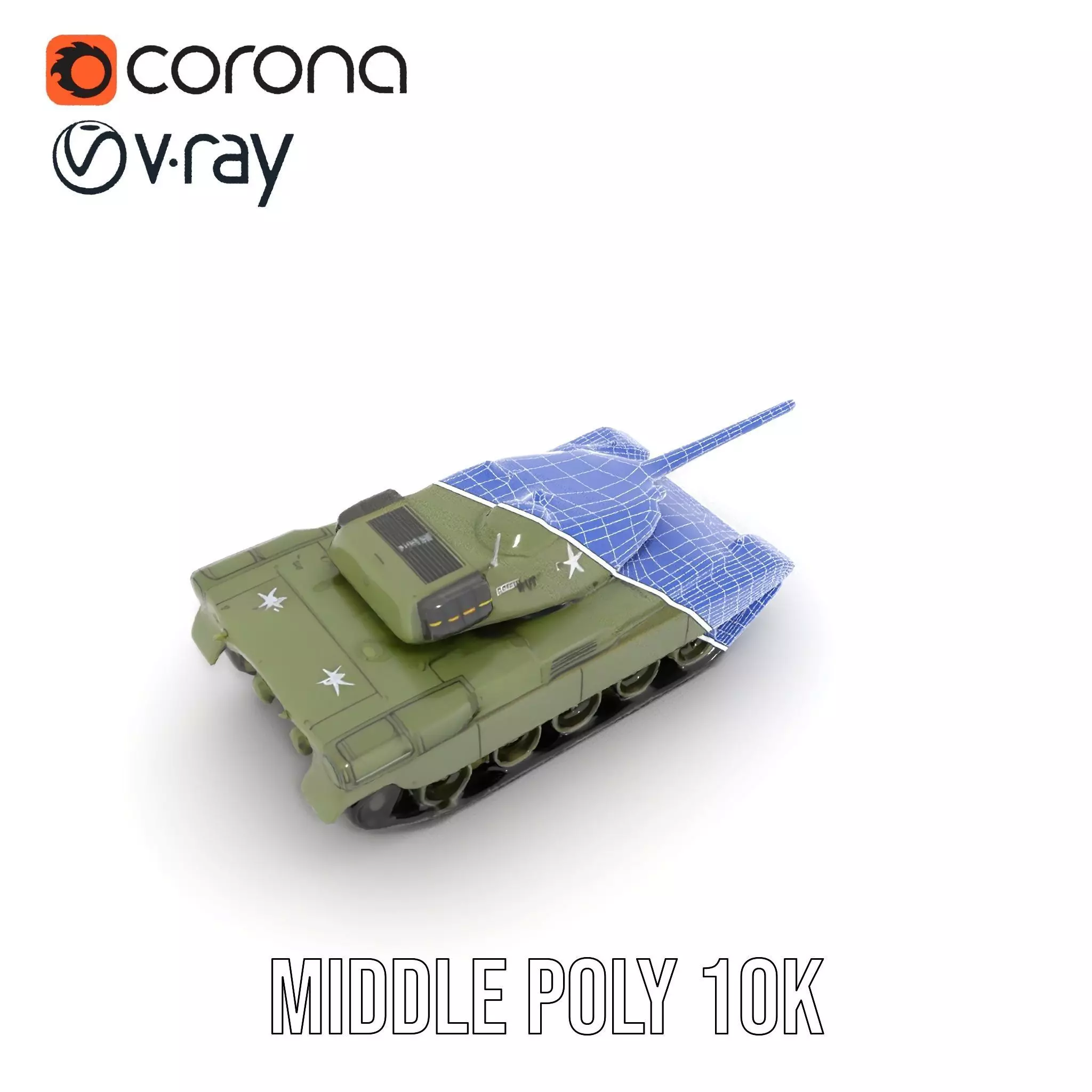 Olive Military Tank model pack Low-poly 3D model_11
