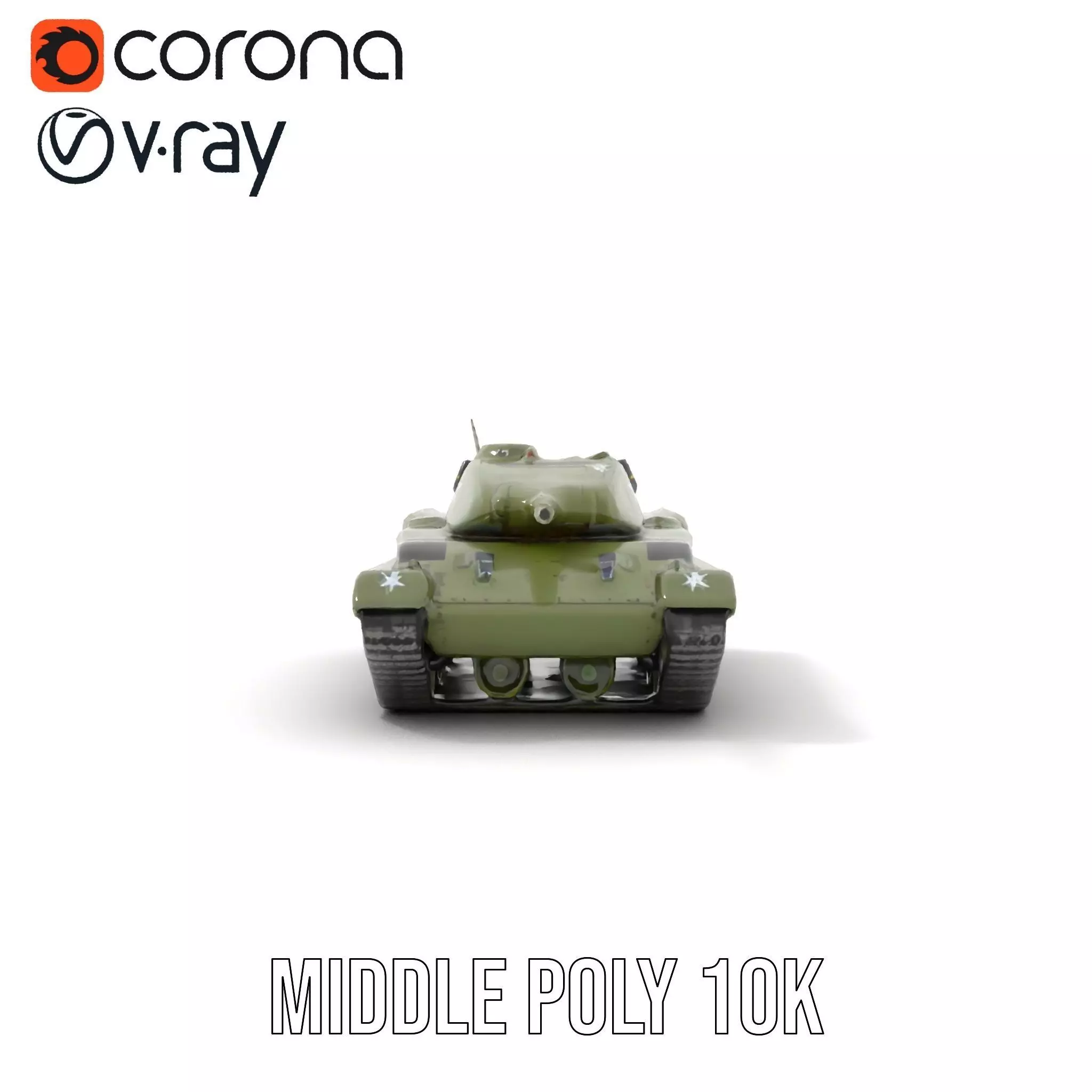 Olive Military Tank model pack Low-poly 3D model_19