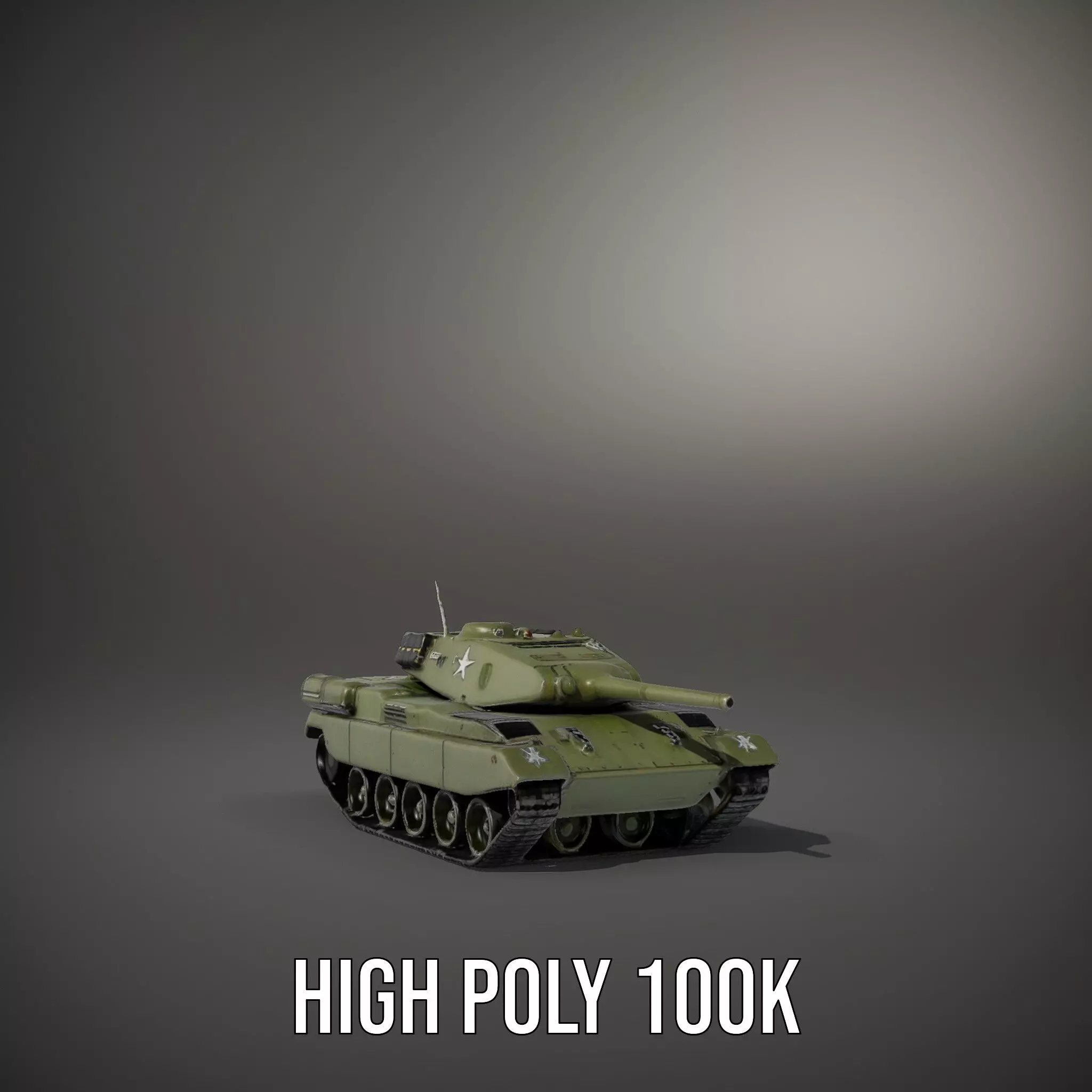 Olive Military Tank model pack Low-poly 3D model_15