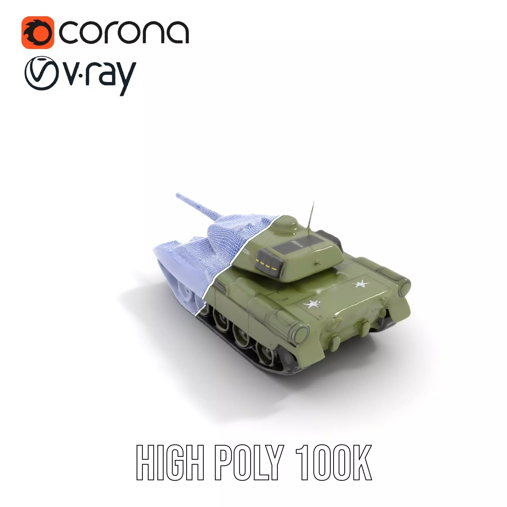 Olive Military Tank model pack Low-poly 3D model_35