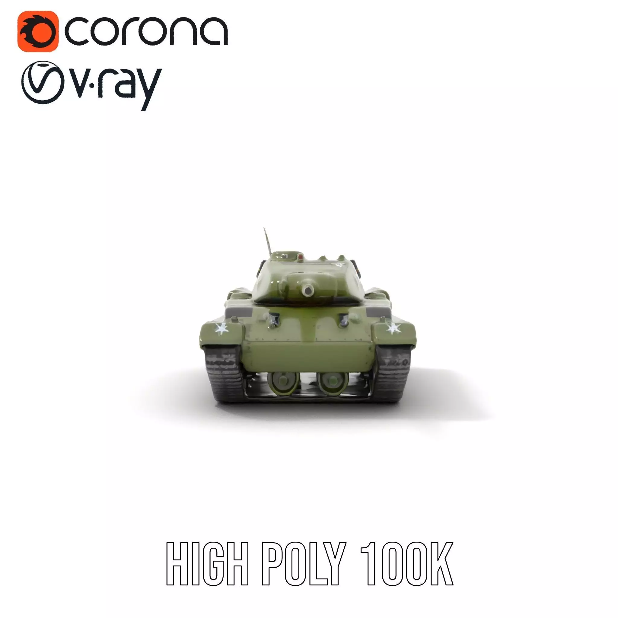 Olive Military Tank model pack Low-poly 3D model_24