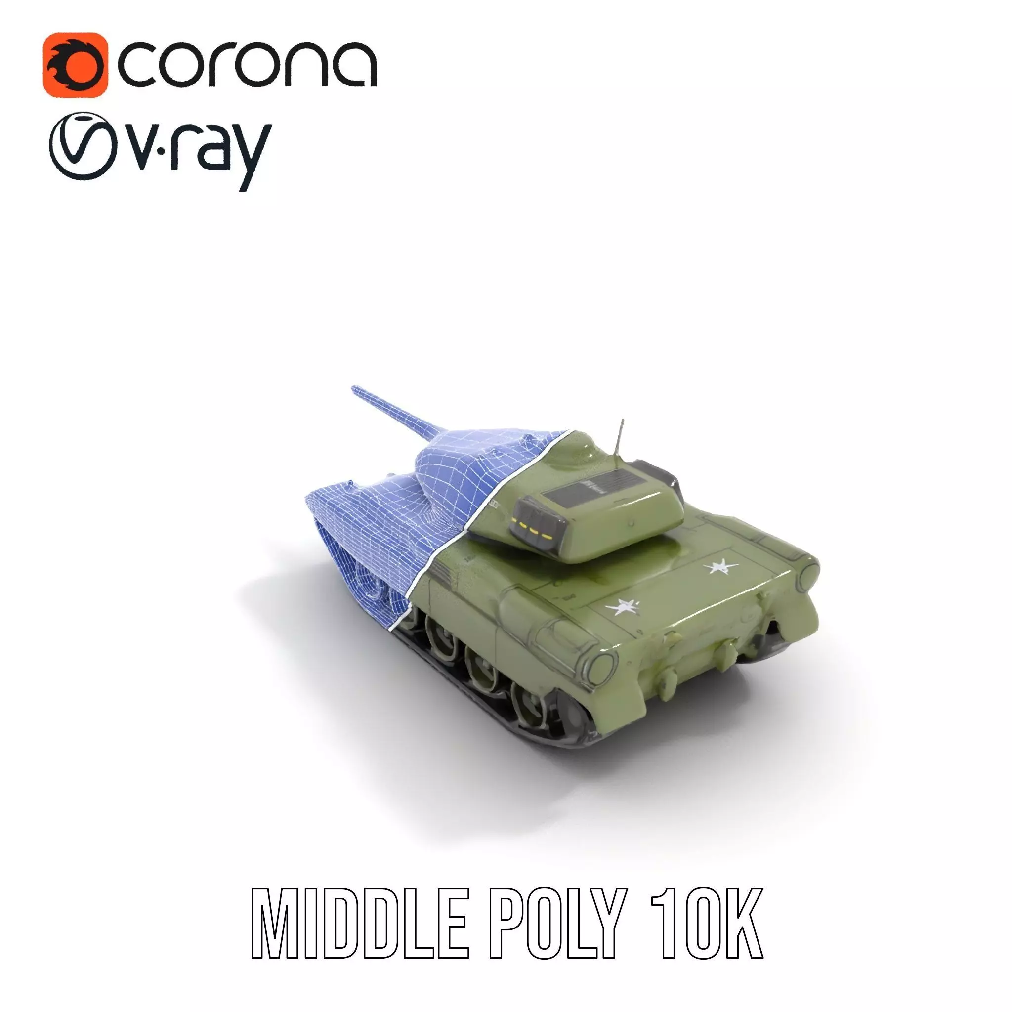 Olive Military Tank model pack Low-poly 3D model_16