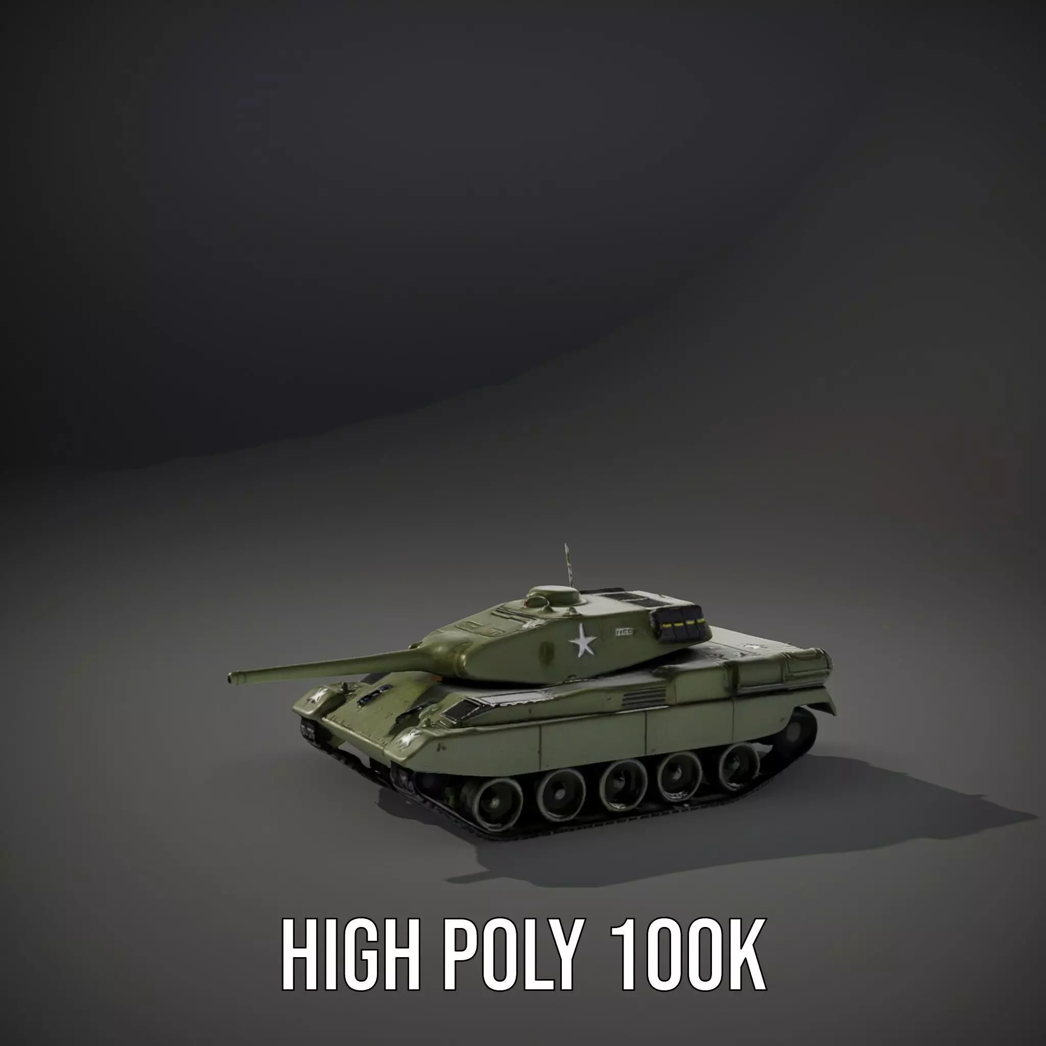 Olive Military Tank model pack Low-poly 3D model_18