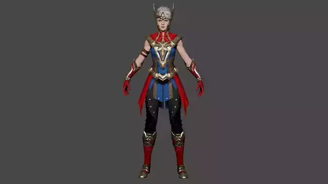 Midgardia Captain Marvel Low-poly 3D model