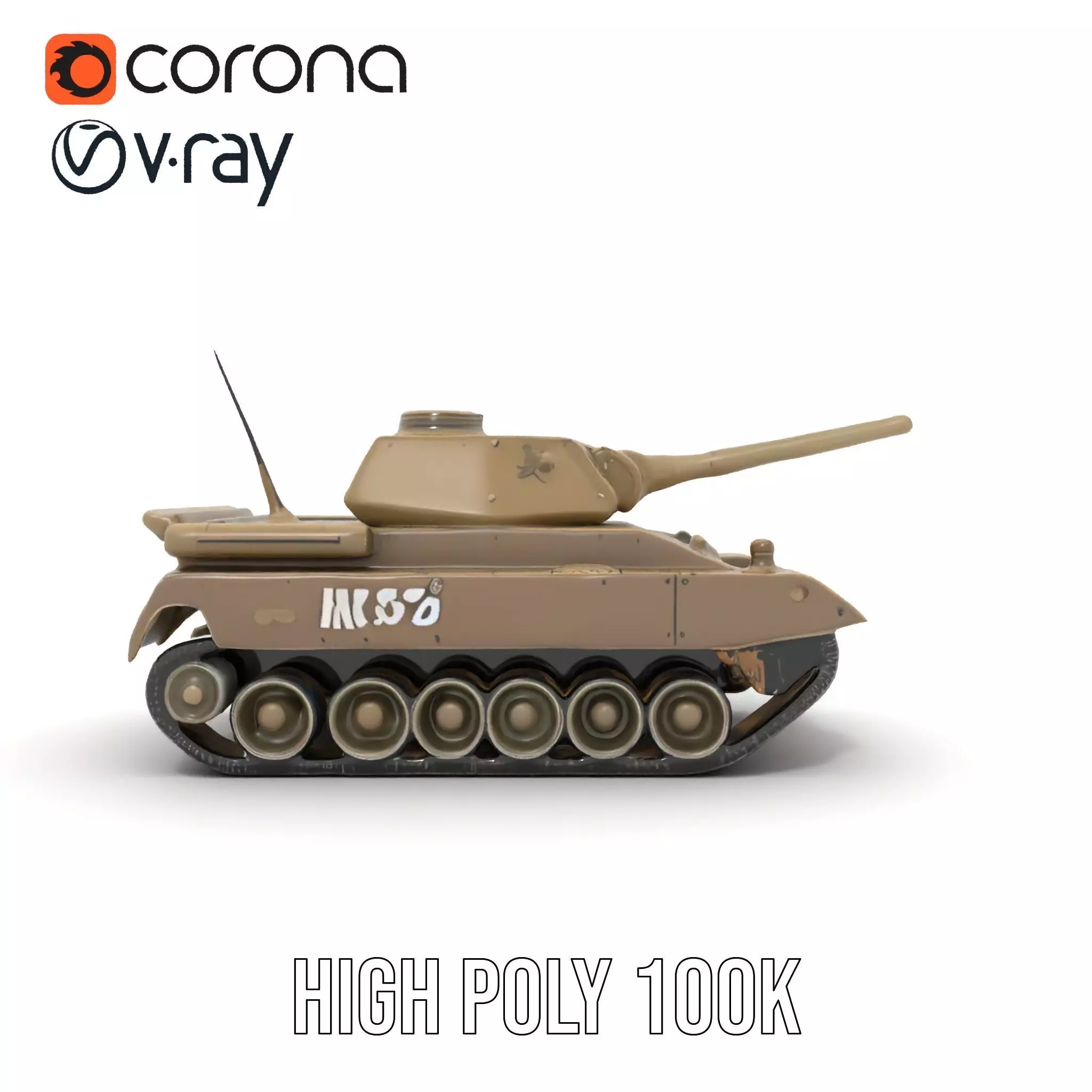 Desert Storm Tank model pack Low-poly 3D model_33