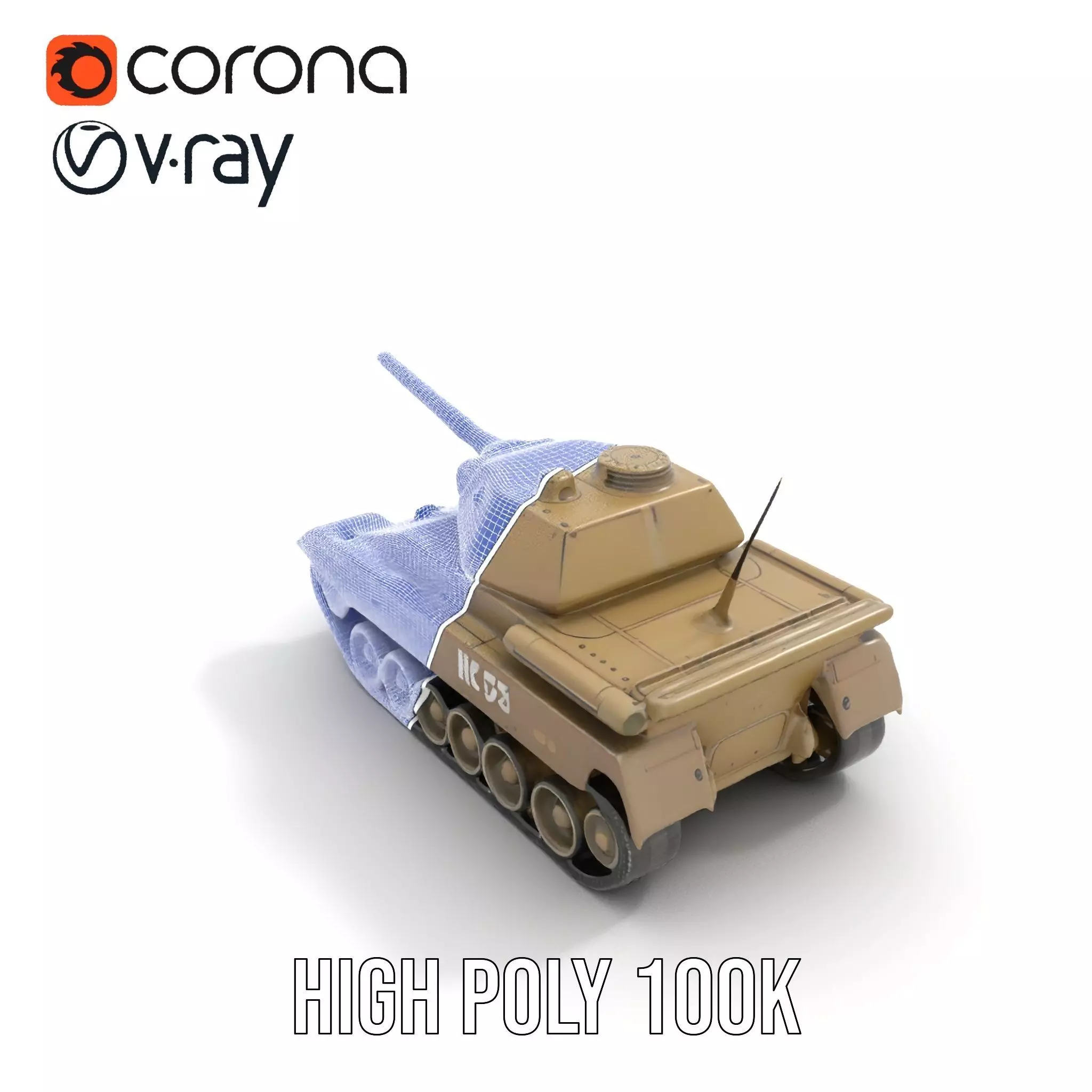 Desert Storm Tank model pack Low-poly 3D model_30