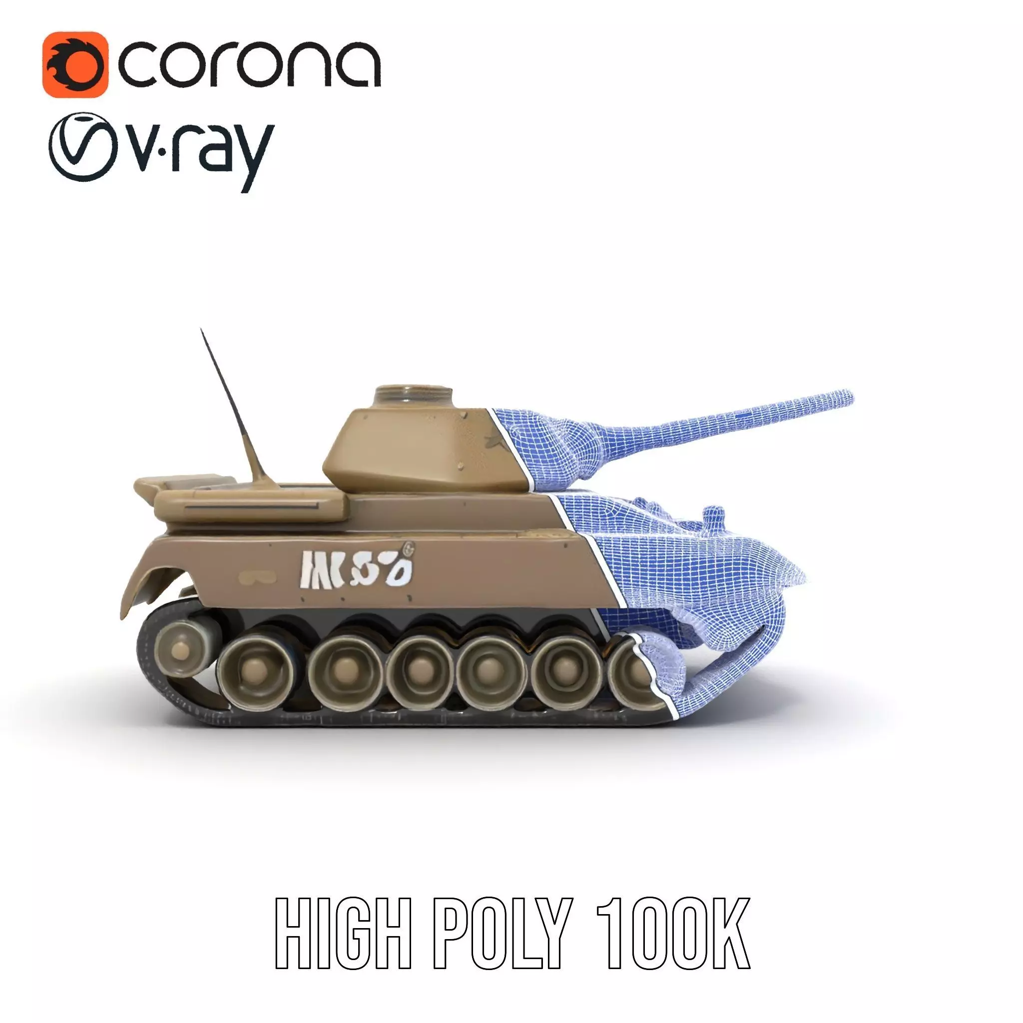 Desert Storm Tank model pack Low-poly 3D model_35