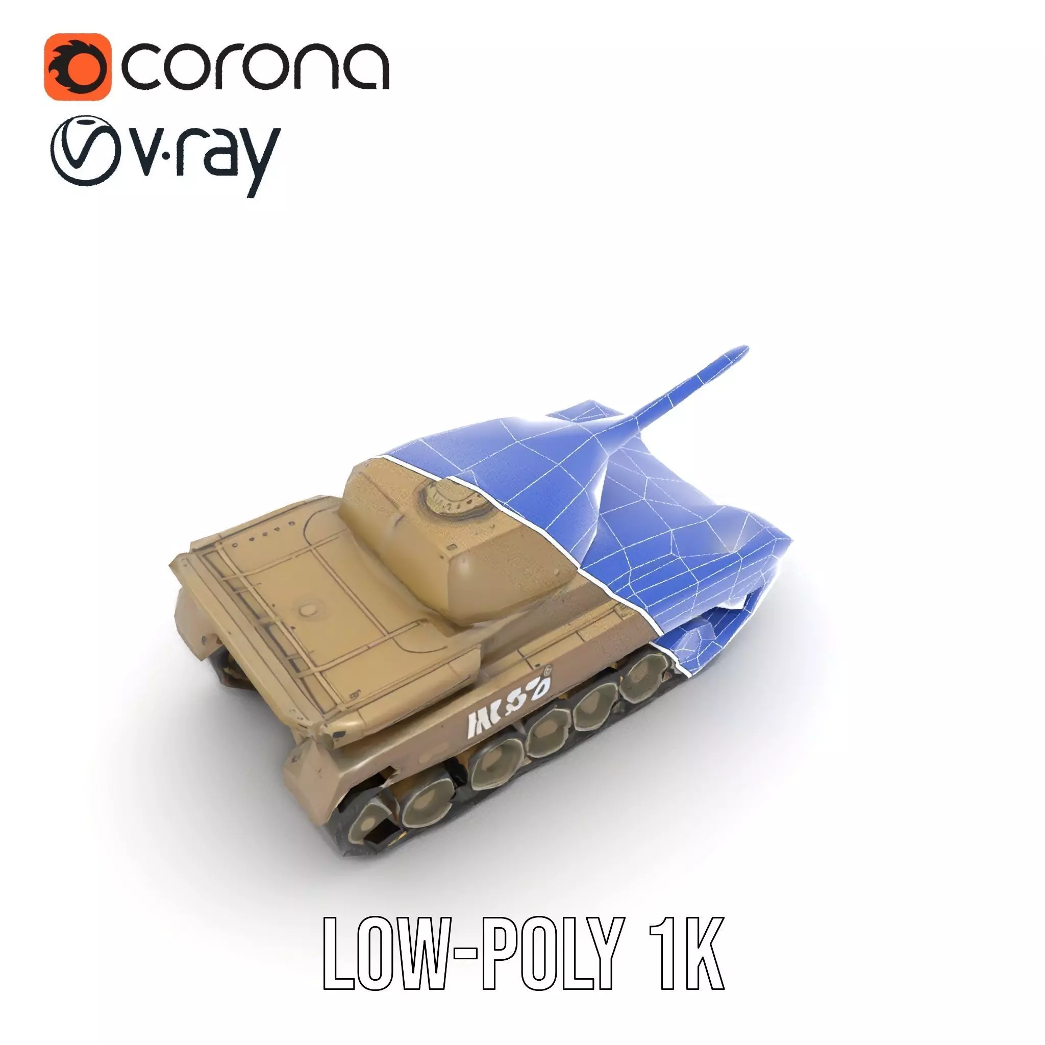 Desert Storm Tank model pack Low-poly 3D model_32