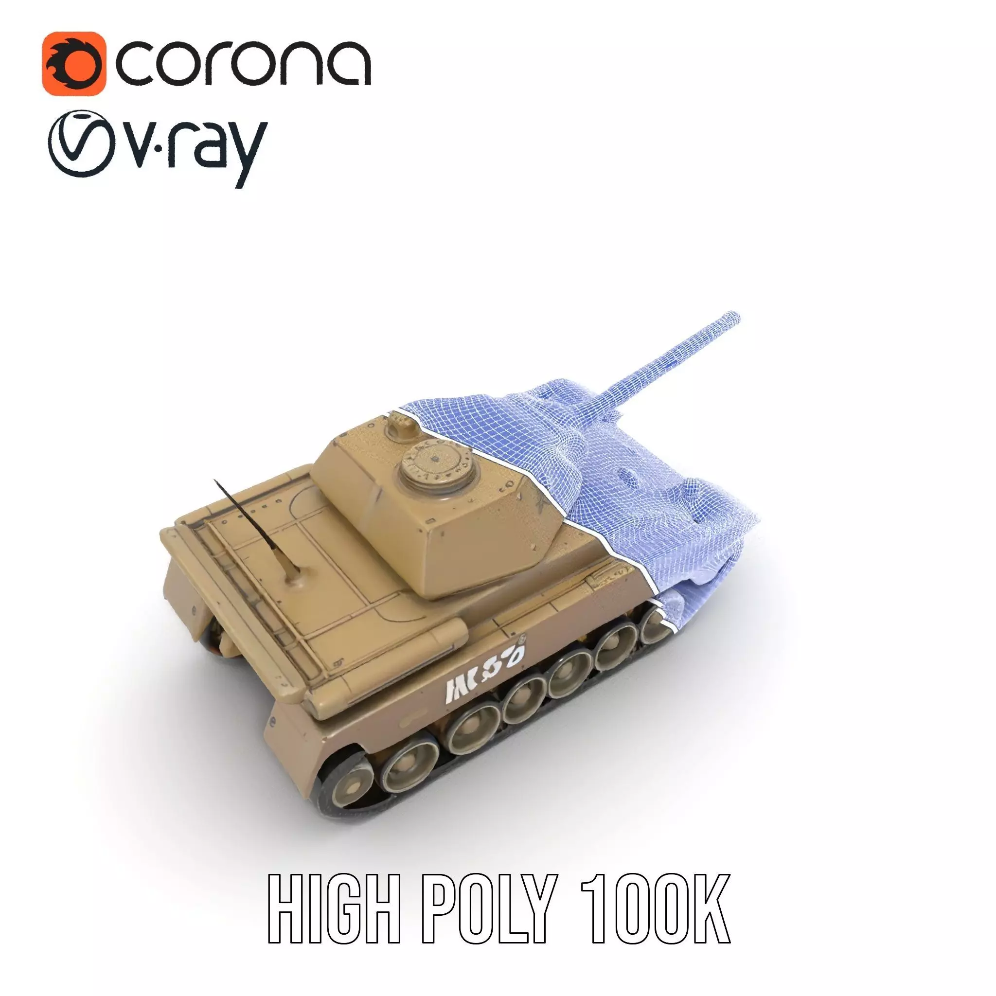 Desert Storm Tank model pack Low-poly 3D model_34
