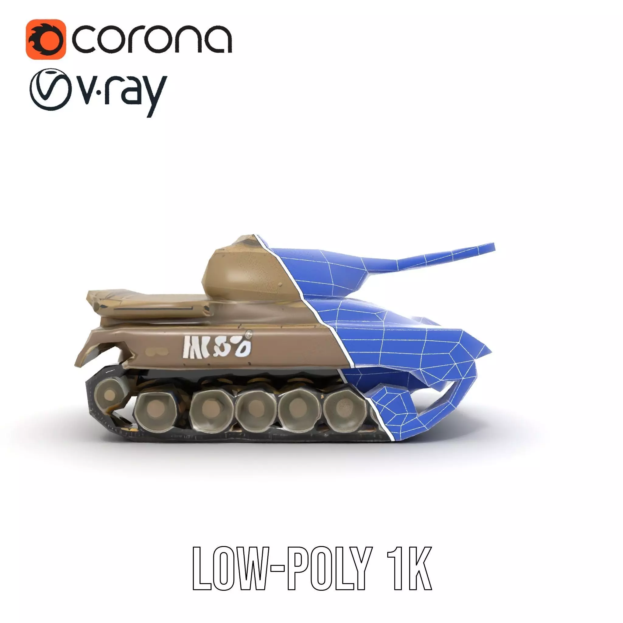 Desert Storm Tank model pack Low-poly 3D model_26