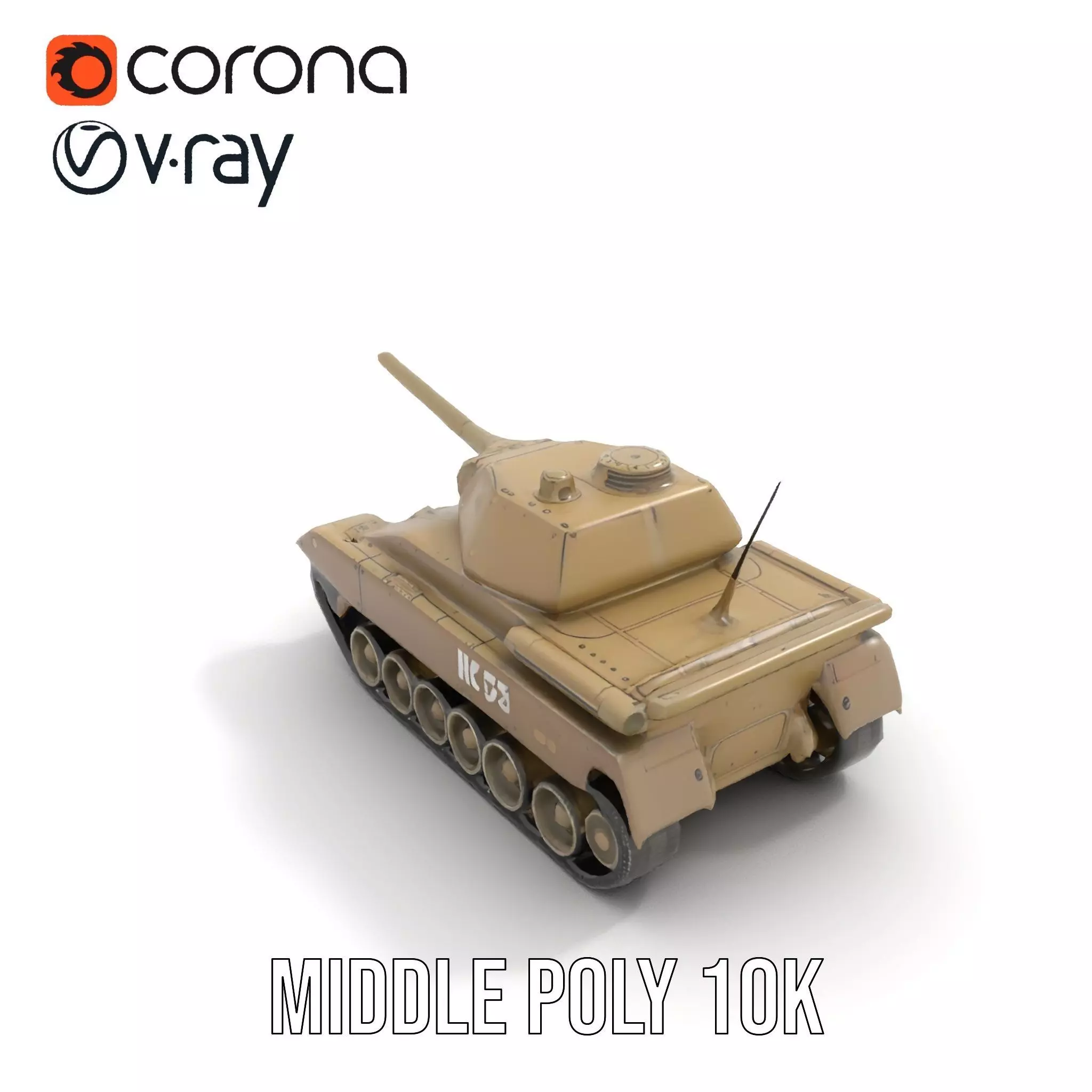 Desert Storm Tank model pack Low-poly 3D model_12