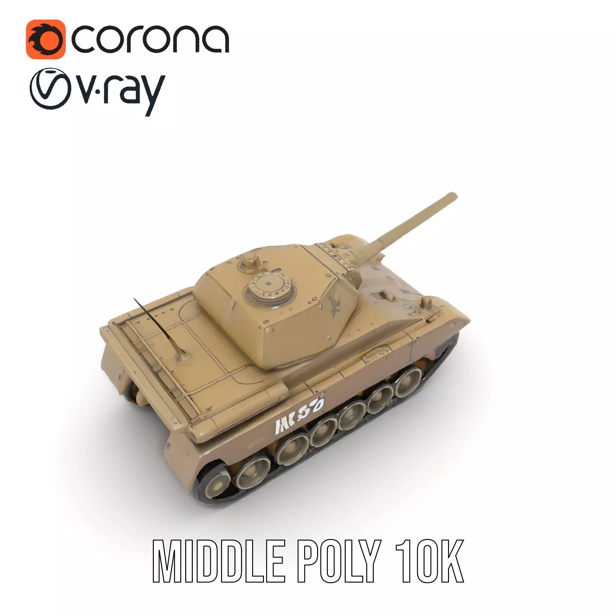 Desert Storm Tank model pack Low-poly 3D model_7