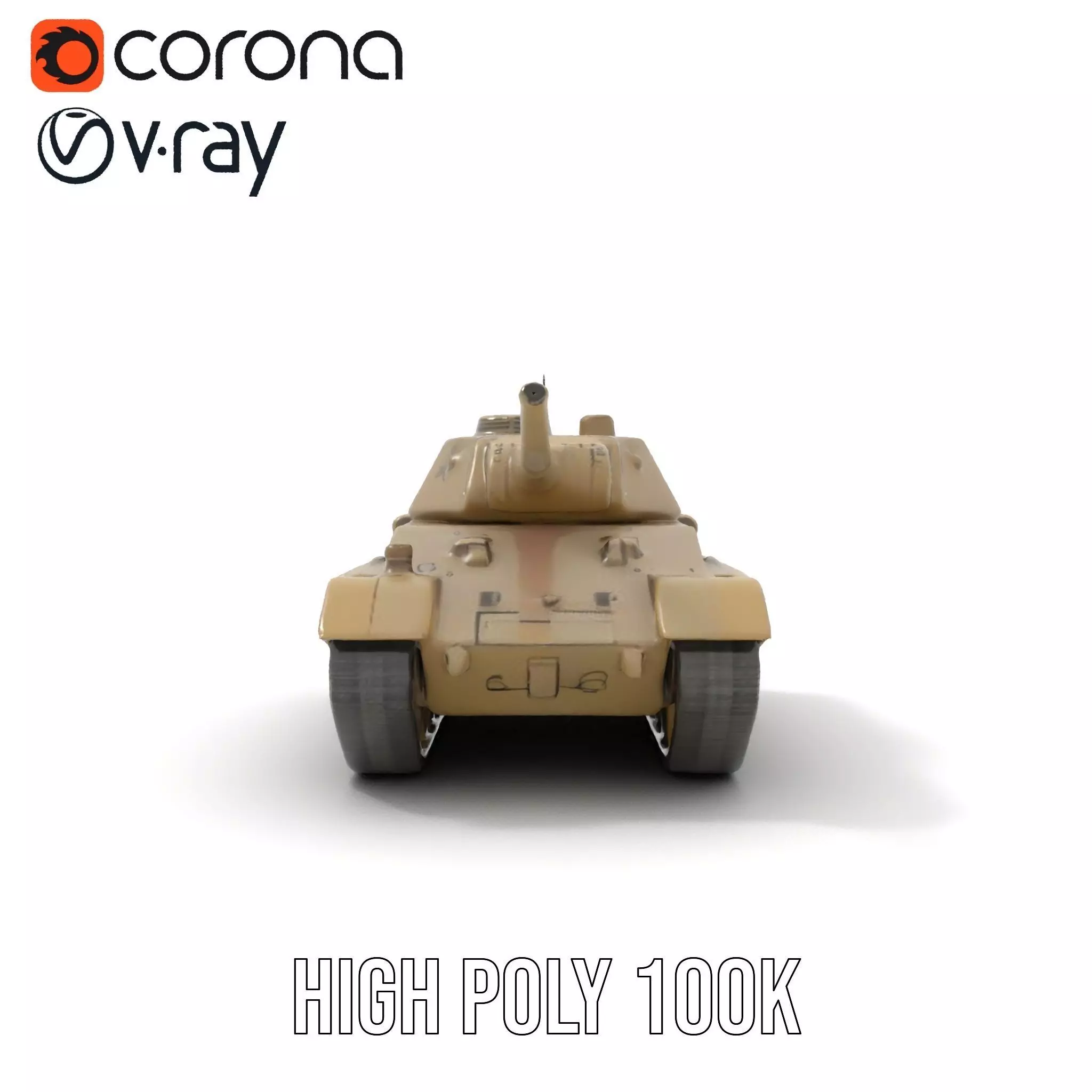 Desert Storm Tank model pack Low-poly 3D model_19