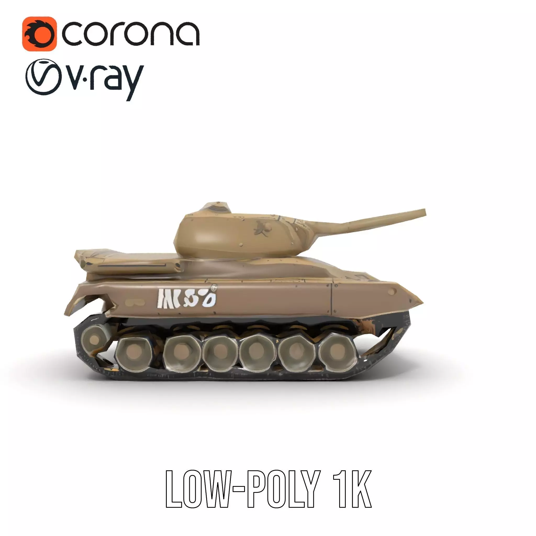 Desert Storm Tank model pack Low-poly 3D model_24