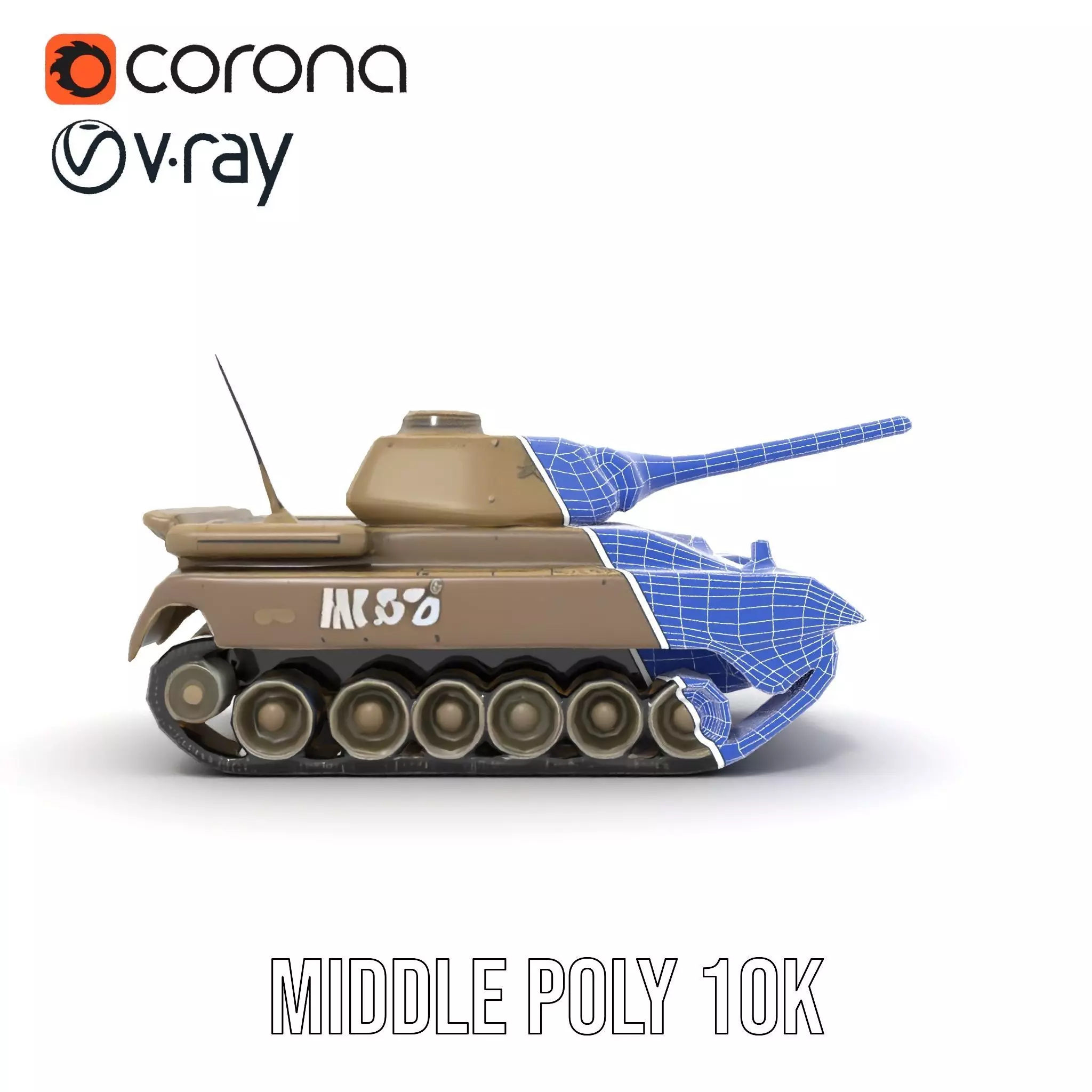 Desert Storm Tank model pack Low-poly 3D model_31