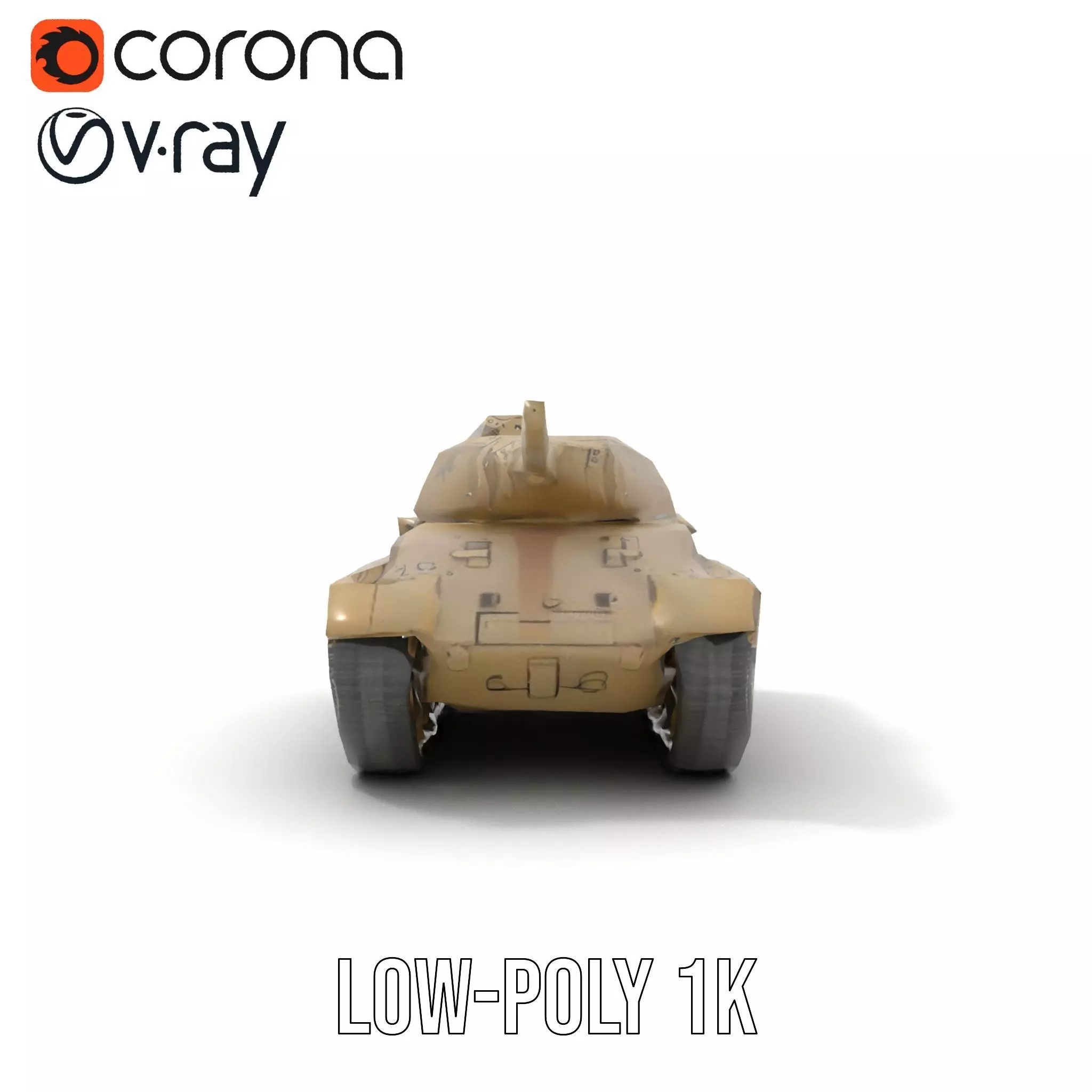 Desert Storm Tank model pack Low-poly 3D model_13